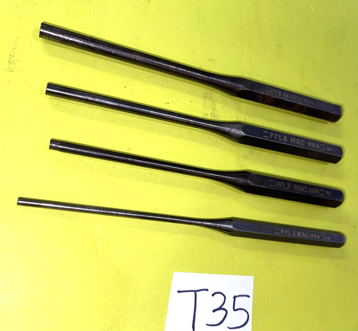 MAC TOOLS 4 PIECE LONG PIN PUNCH 5/32-5/16 SET FREE SHIPPING IN THE US