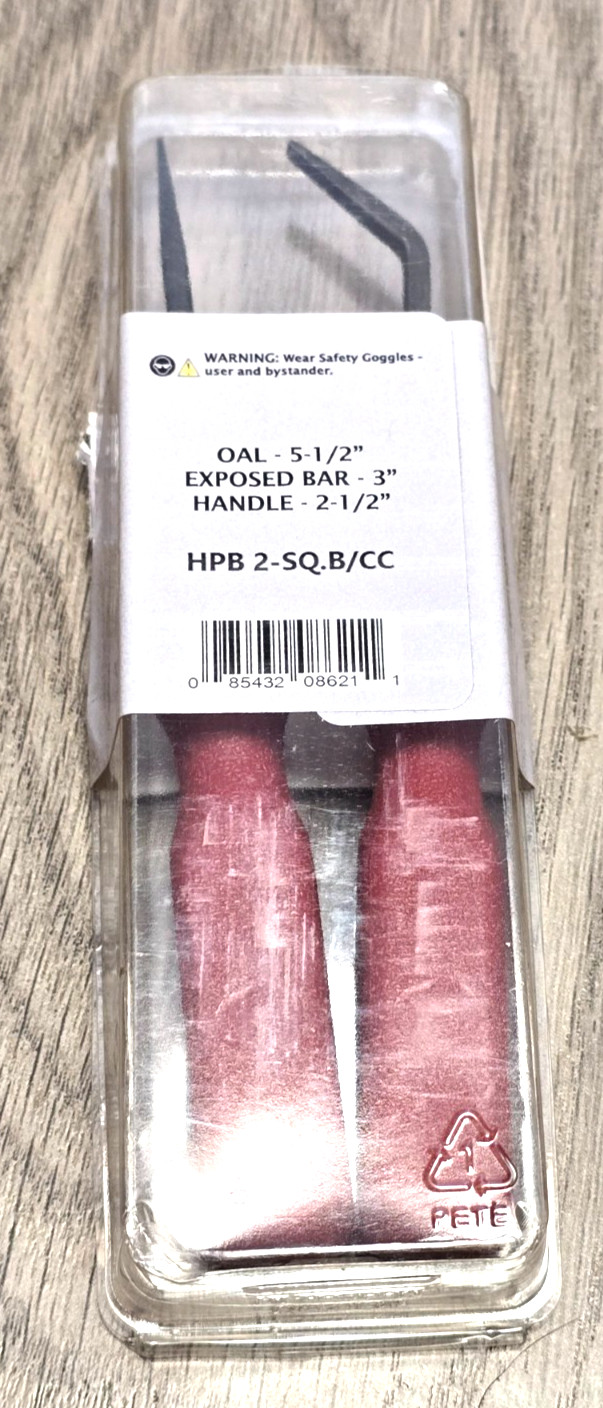 WILDE Tools USA HPB2-SQ.B-CC 2pc Mini Pry Bar Set w/Straight and Bent tips