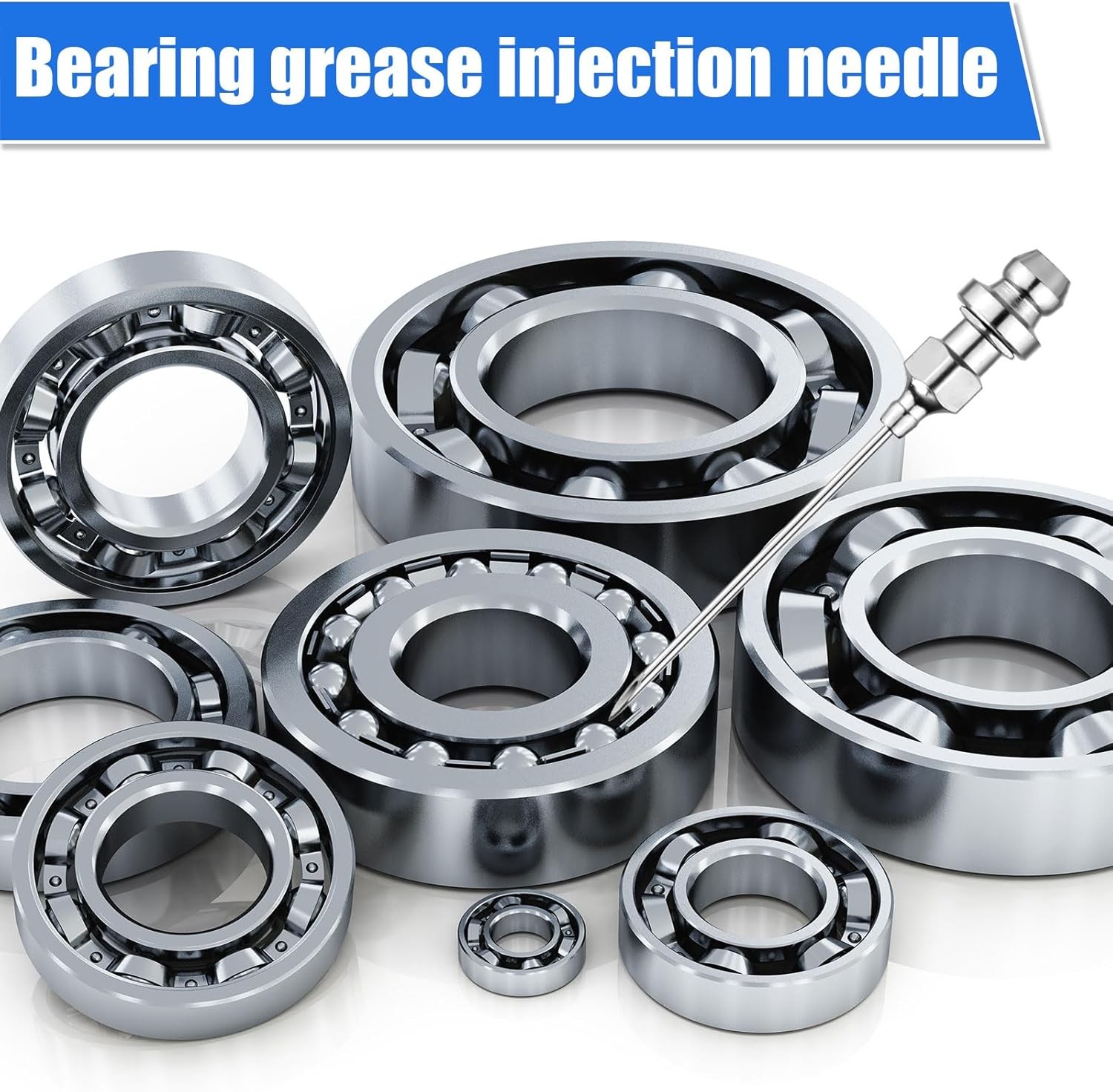 7pcs Grease Gun Accessory Kit, Including 3 Nozzle 1 Needle Dispenser…