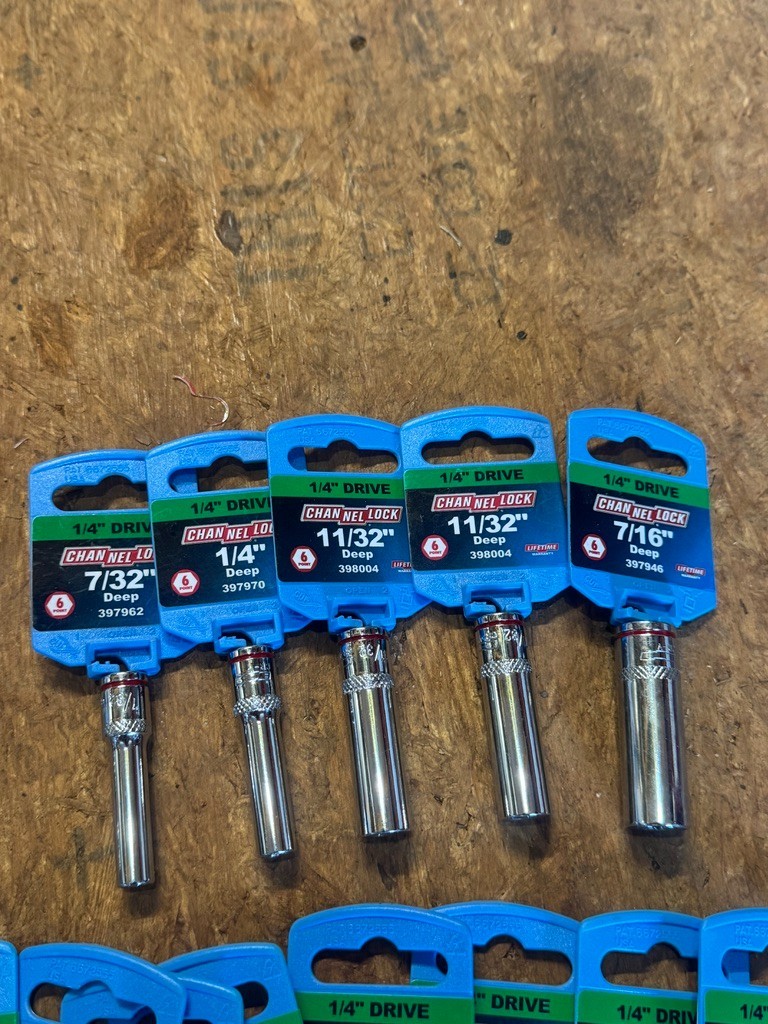 Channellock 1/4″ & 3/8″ Socket Lot 50+ Pieces New- Metric, SAE, Torx, Hex