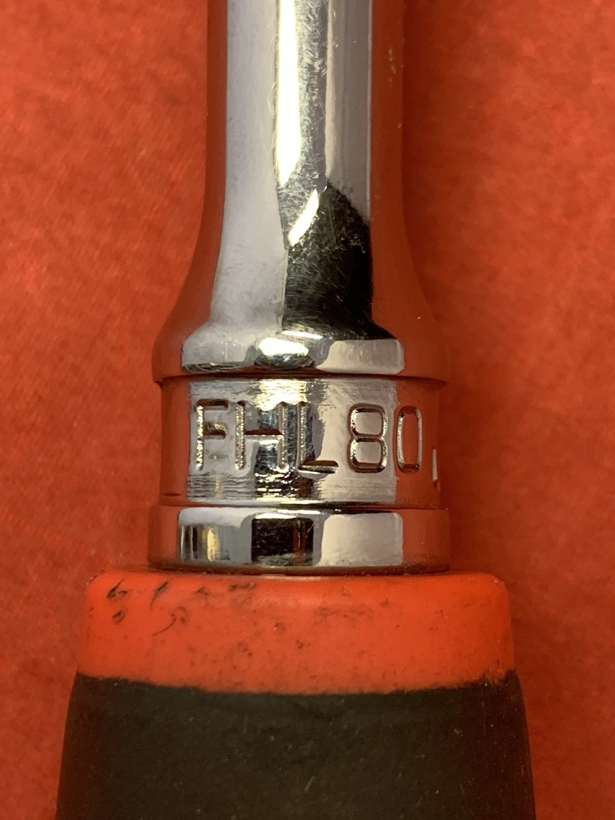 Snap On Tools FHL80 3/8″ Drive Red Soft Grip 12-1/2″ Long Handle Ratchet US Made