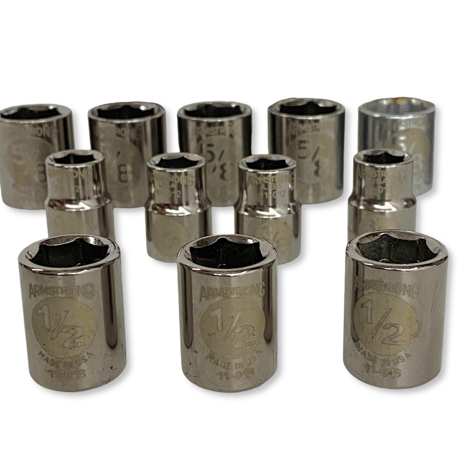 Armstrong USA Socket Set, 6-Point & 12-Point Mixed, 18 Pcs, Deep & Standard