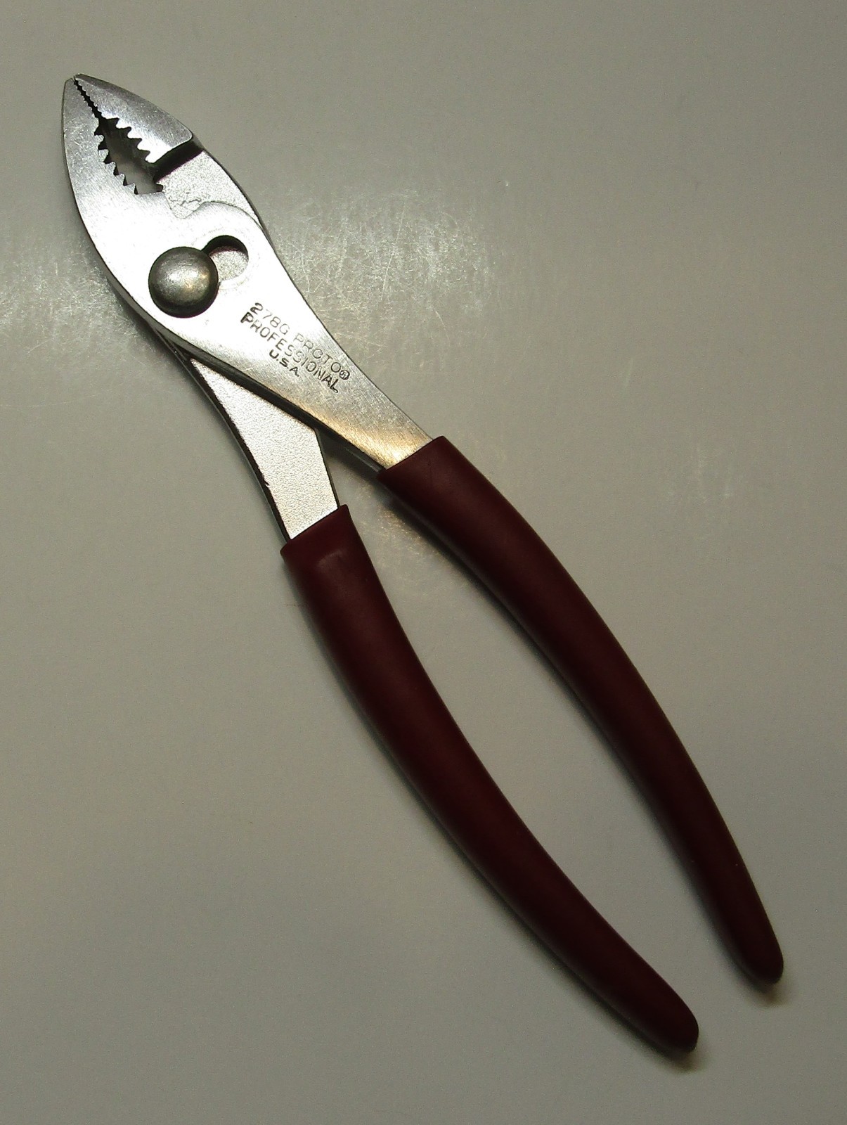 *Proto* Professional 8″ Slip Joint Pliers 278G w/ Red Grips Made in USA – *Nice*