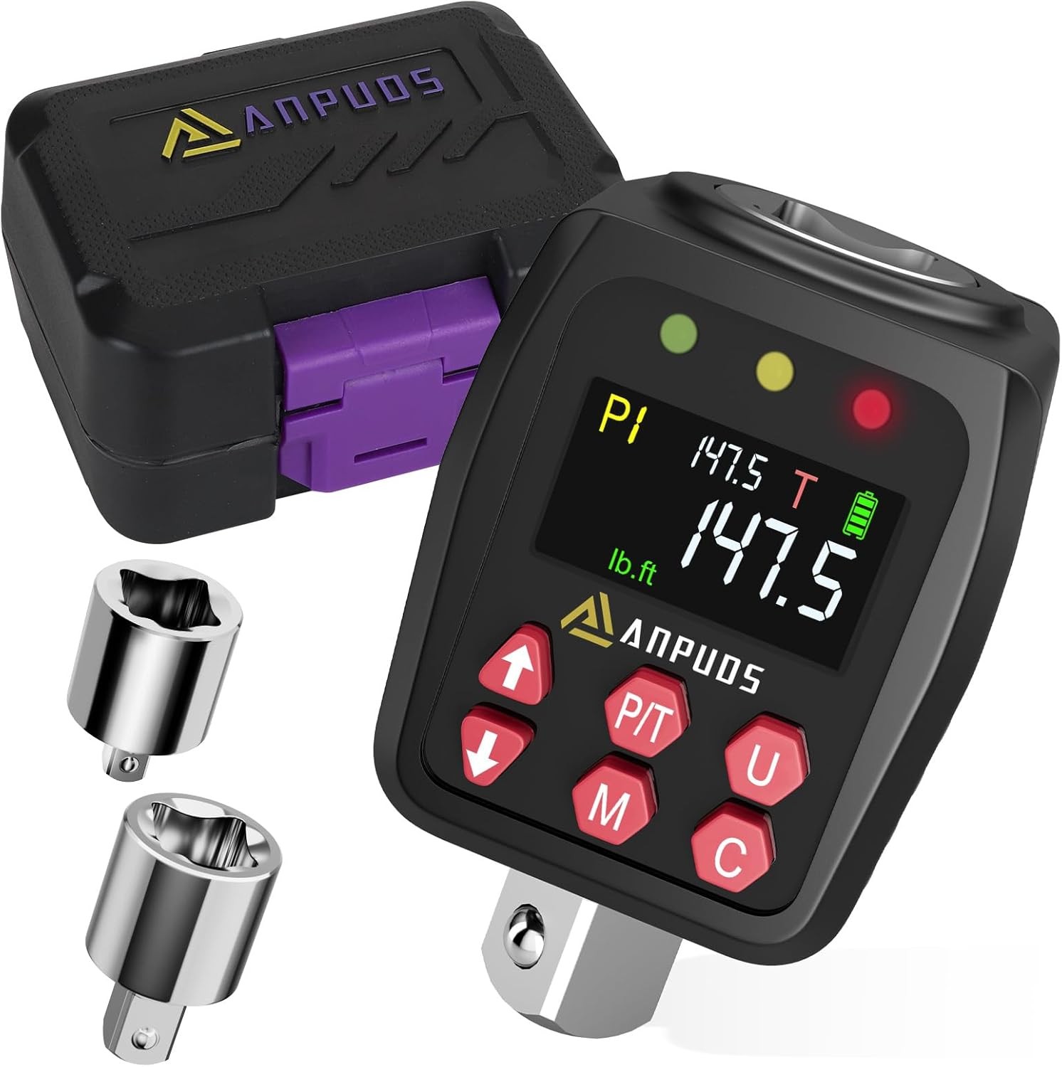 1/2″ Digital Torque Adapter, 7.4-147.5 Ft-lb/10-200 Nm