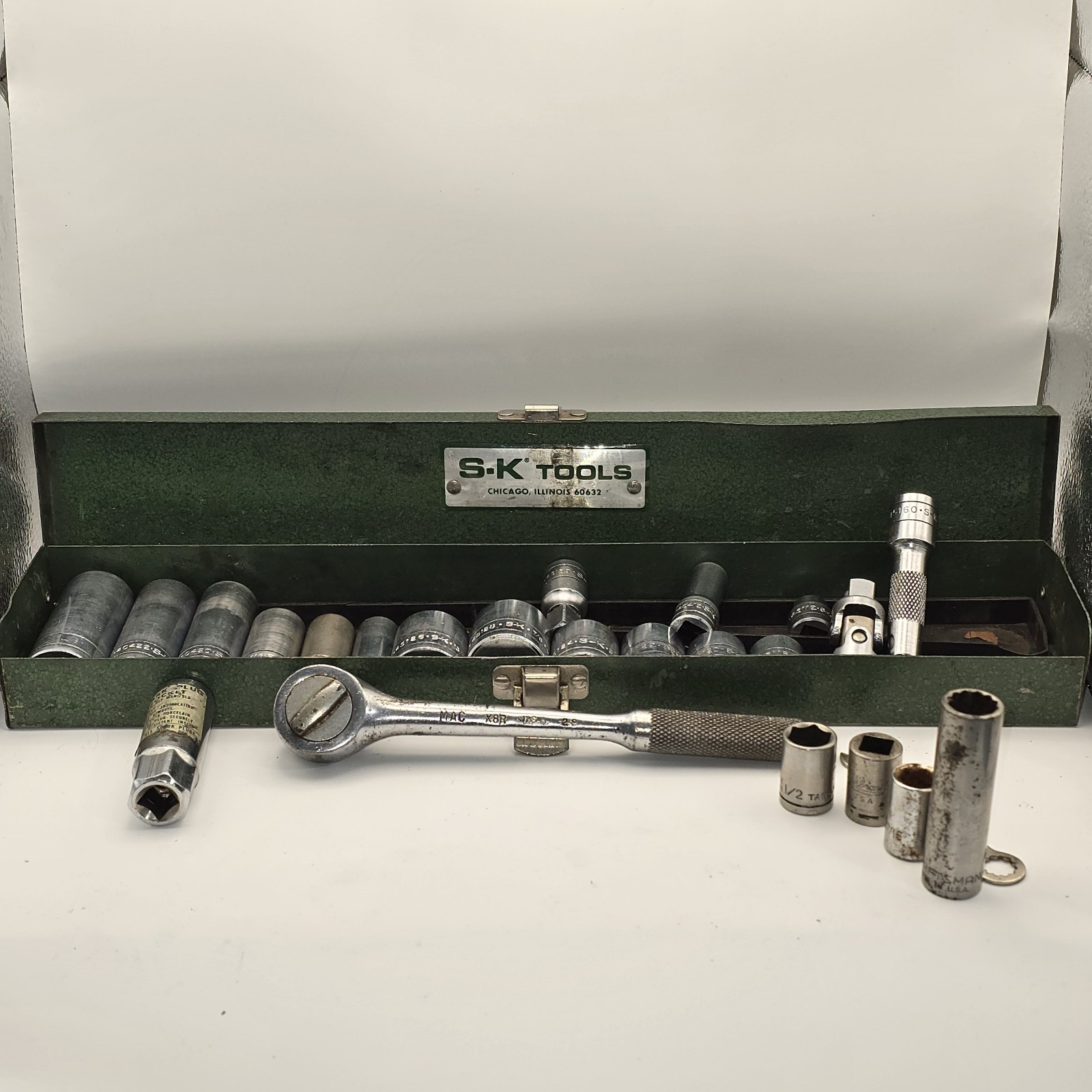 S-K Tools 3/8 SAE 17 Pc 12 Point 6 Point Socket Set Mac Craftsman 20 Photos READ
