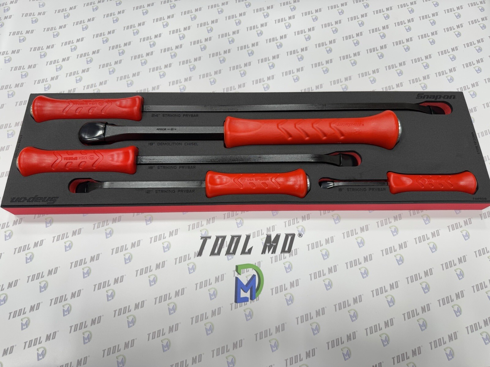 Snap-on Tools USA NEW 5-Piece RED Striking Prybar & Chisel Foam Set SPBSDC705FR