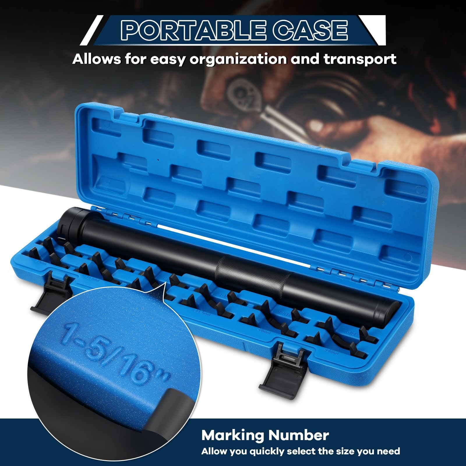 13 PCS Inner Tie Rod Removal Tool Kit 1/2 Inch Drive 12 Crowfoot Adapters