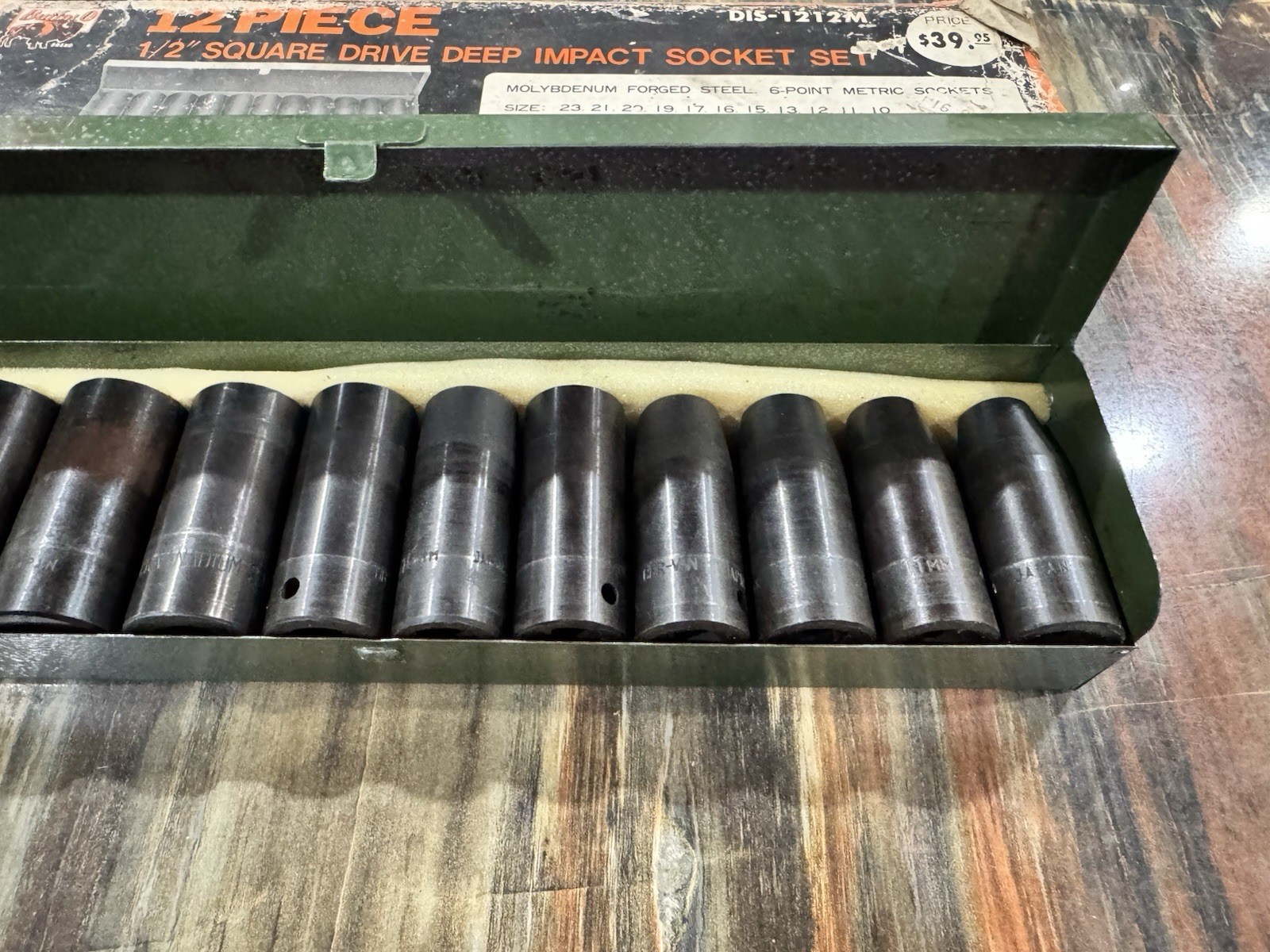 12-PIECE 1/2 SQUARE DRIVE DEEP IMPACT SOCKET SET VINTAGE MADE IN JAPAN