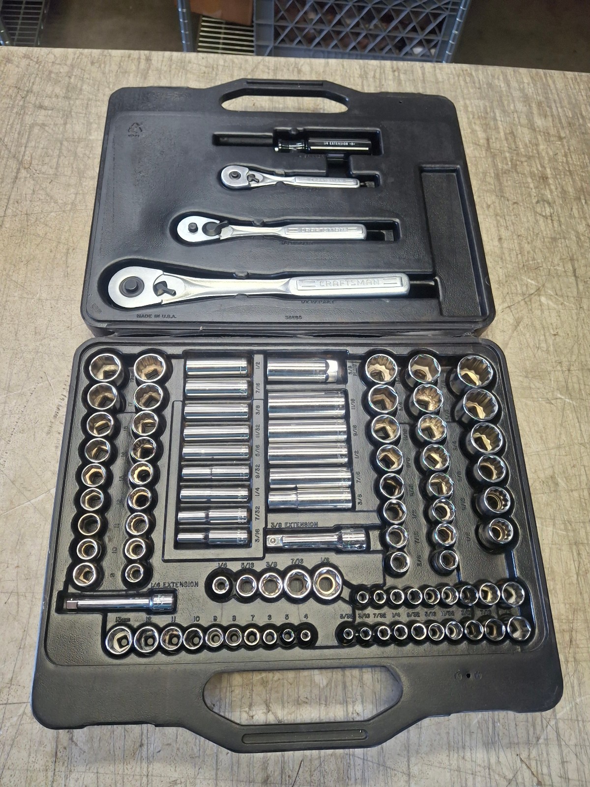 🇺🇸 Sears Craftsman USA 33285 Mechanic Service Socket Tool Set w/ Ratchets