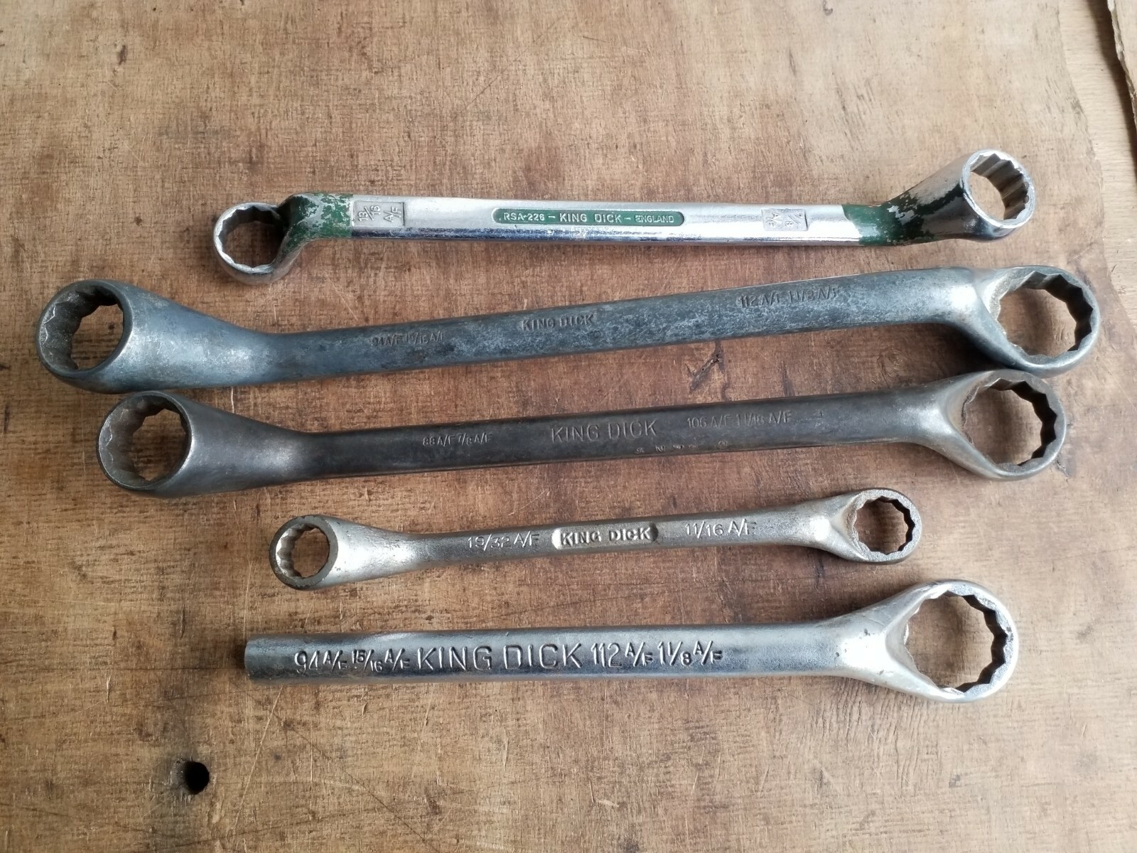 Vintage King Dick AF Ring spanners Classic Car Mechanic Bike Lot No 296