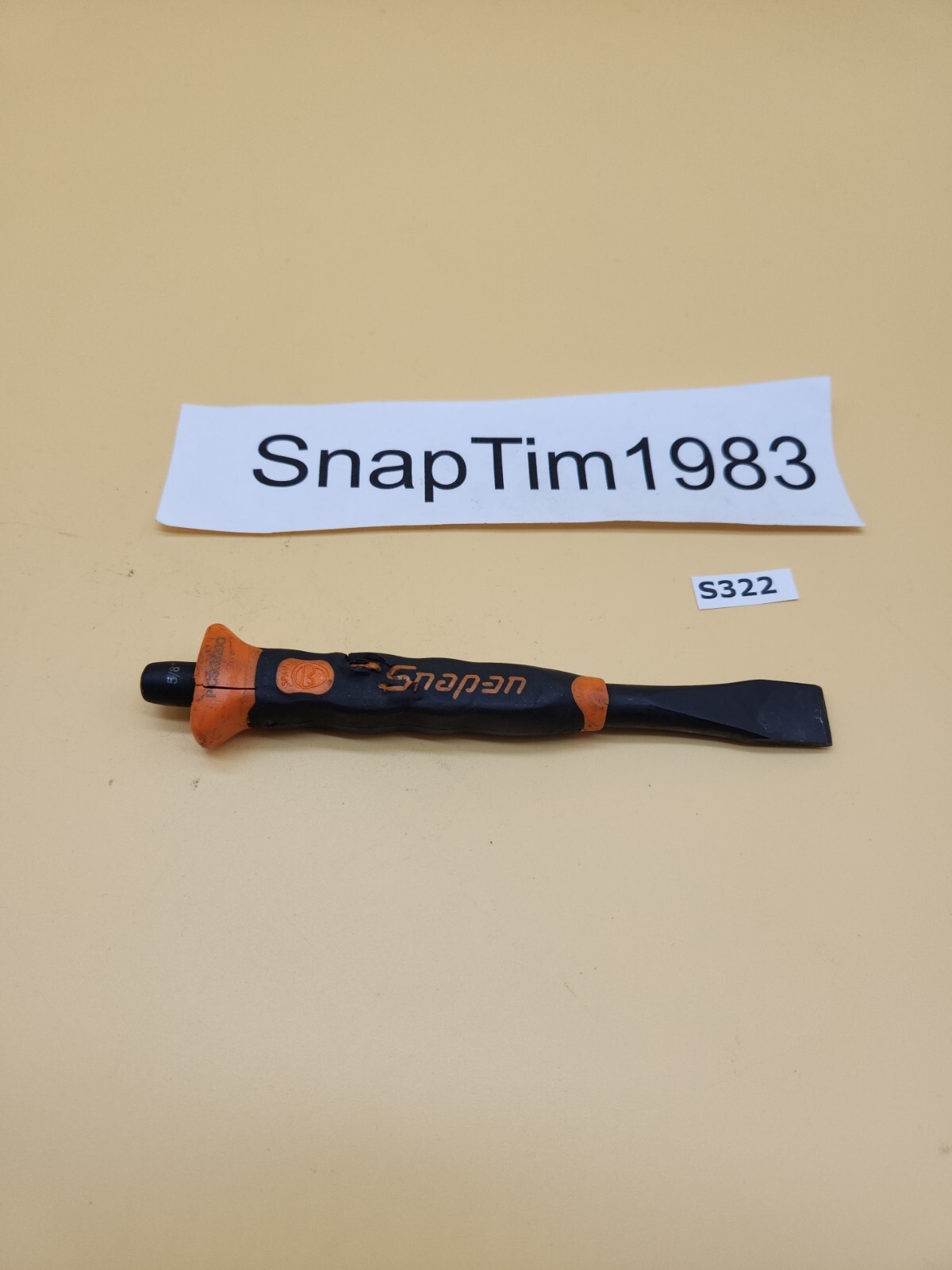 Snap-on Tools SPAIN ORANGE Soft Grip 3/8″ Flat Edge Chisel PCSG812O