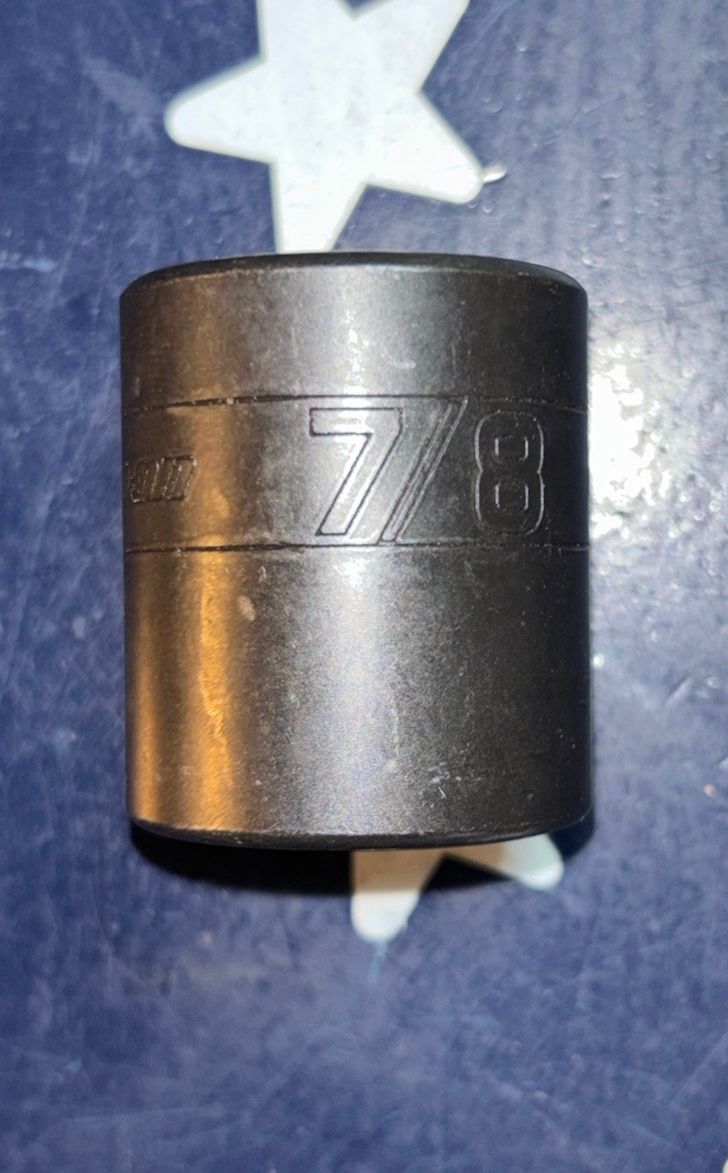 Snap-On 7/8” Shallow Impact Socket 1/2” Drive 6-Point SAE 7/8in IM280
