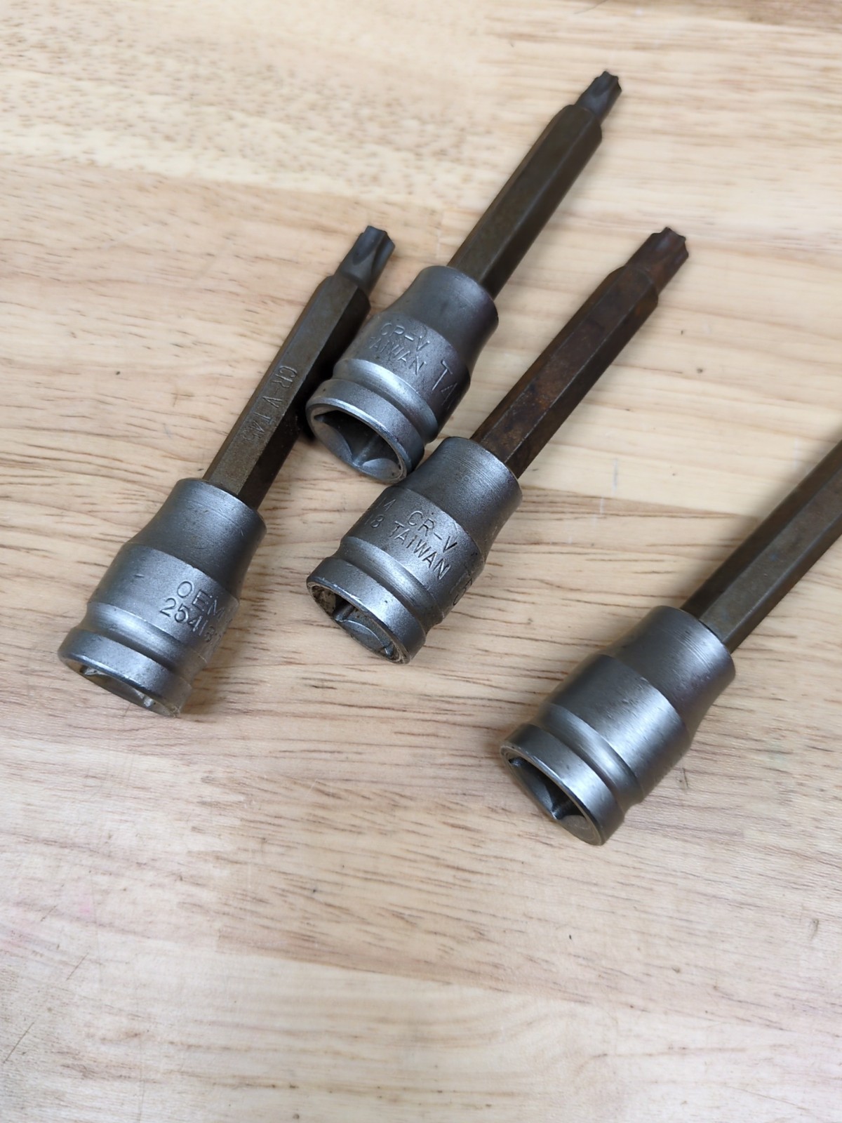 OEM TOOLS 4 Piece Long Star Socket Set – 1/2″ Drive. T40, T45, T50, T 55