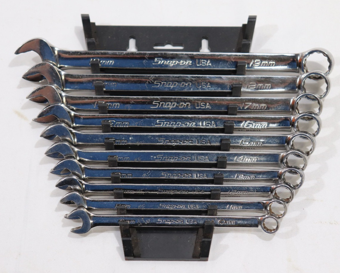 Snap On SOEXM710-10 Pc Metric Flank Drive Plus 12 Pt Combination Wrench Set