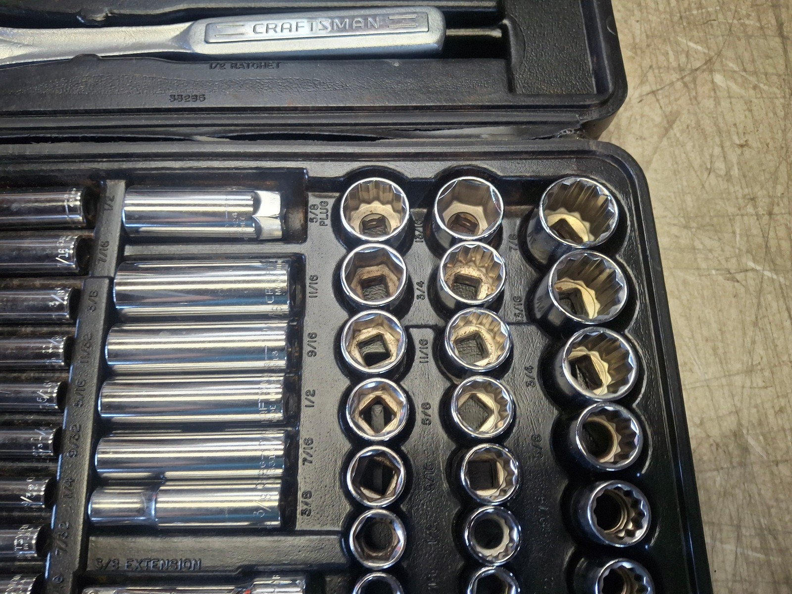 🇺🇸 Sears Craftsman USA 33285 Mechanic Service Socket Tool Set w/ Ratchets
