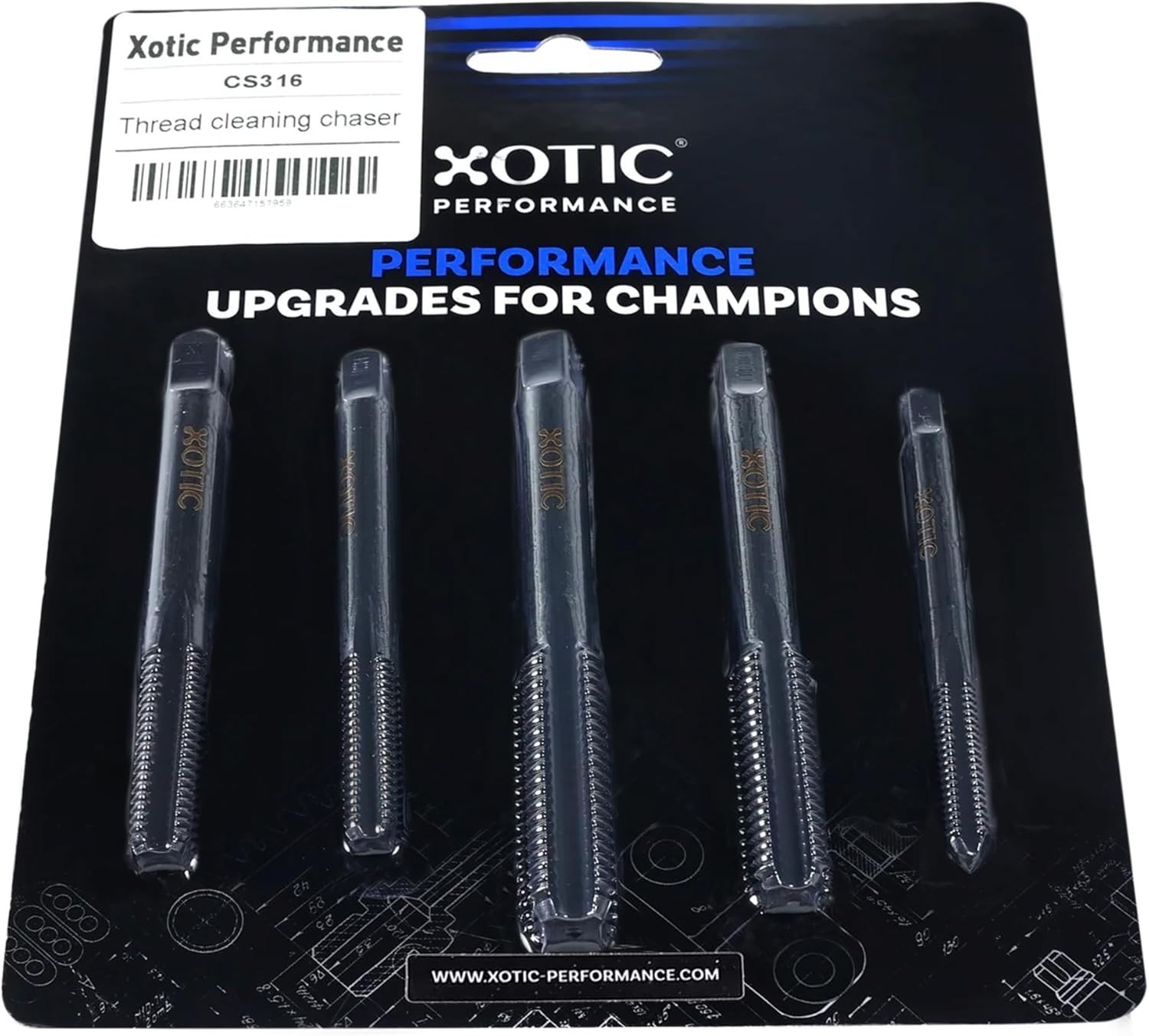 Universal Thread Chaser Kit 1/2-13, 1/4-20, 3/8-16, 7/16-14, 5/16-18 5pcs