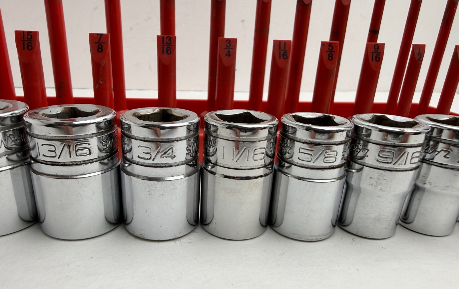 Snap-on Tools USA 14pc 1/2″ Drive SAE Shallow 12pt Socket Set