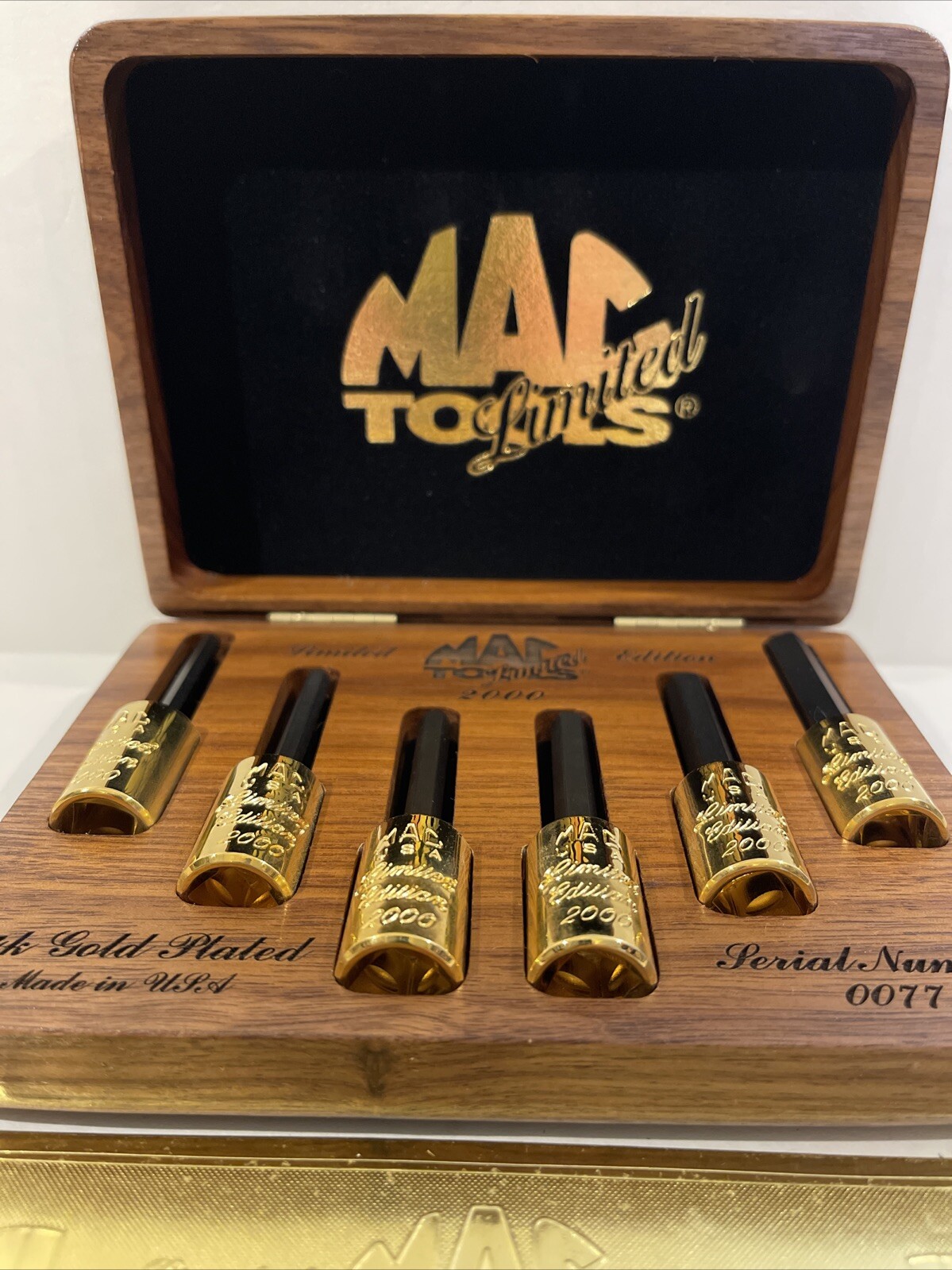 MAC Tools 3/8» 24K Gold Plated Hex Drive Socket Set Limited Edition #0077