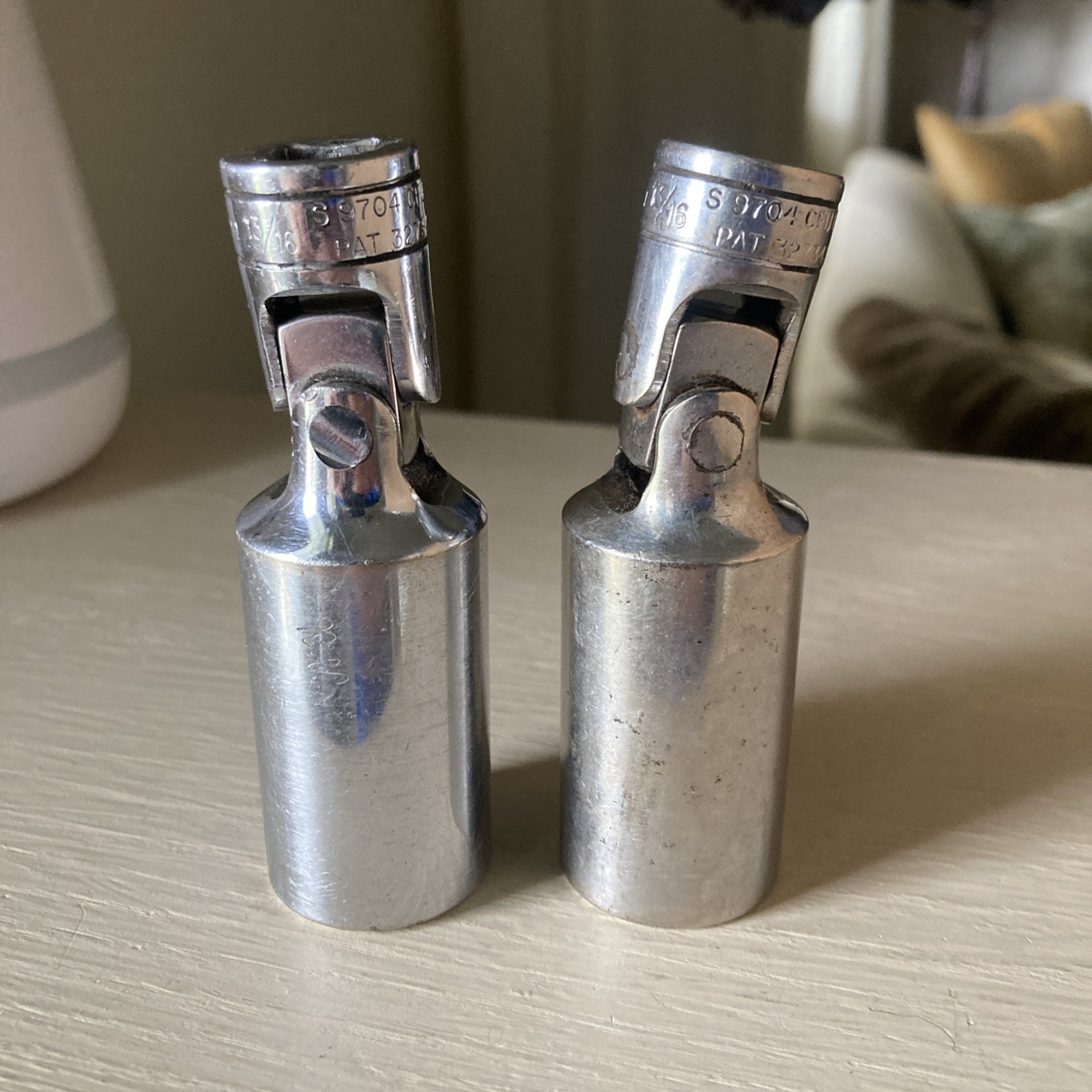 TWO Snap On Swivel Tools Both 13/16 S9704 CFU Made In USA (initials engraved)
