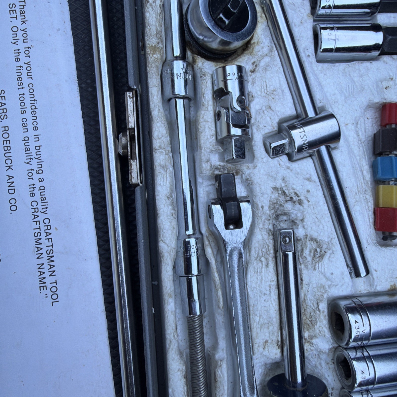 Sears Craftsman 1/4″ Drive 48pc SAE RHFT Socket Set Metal Case USA RARE 44392