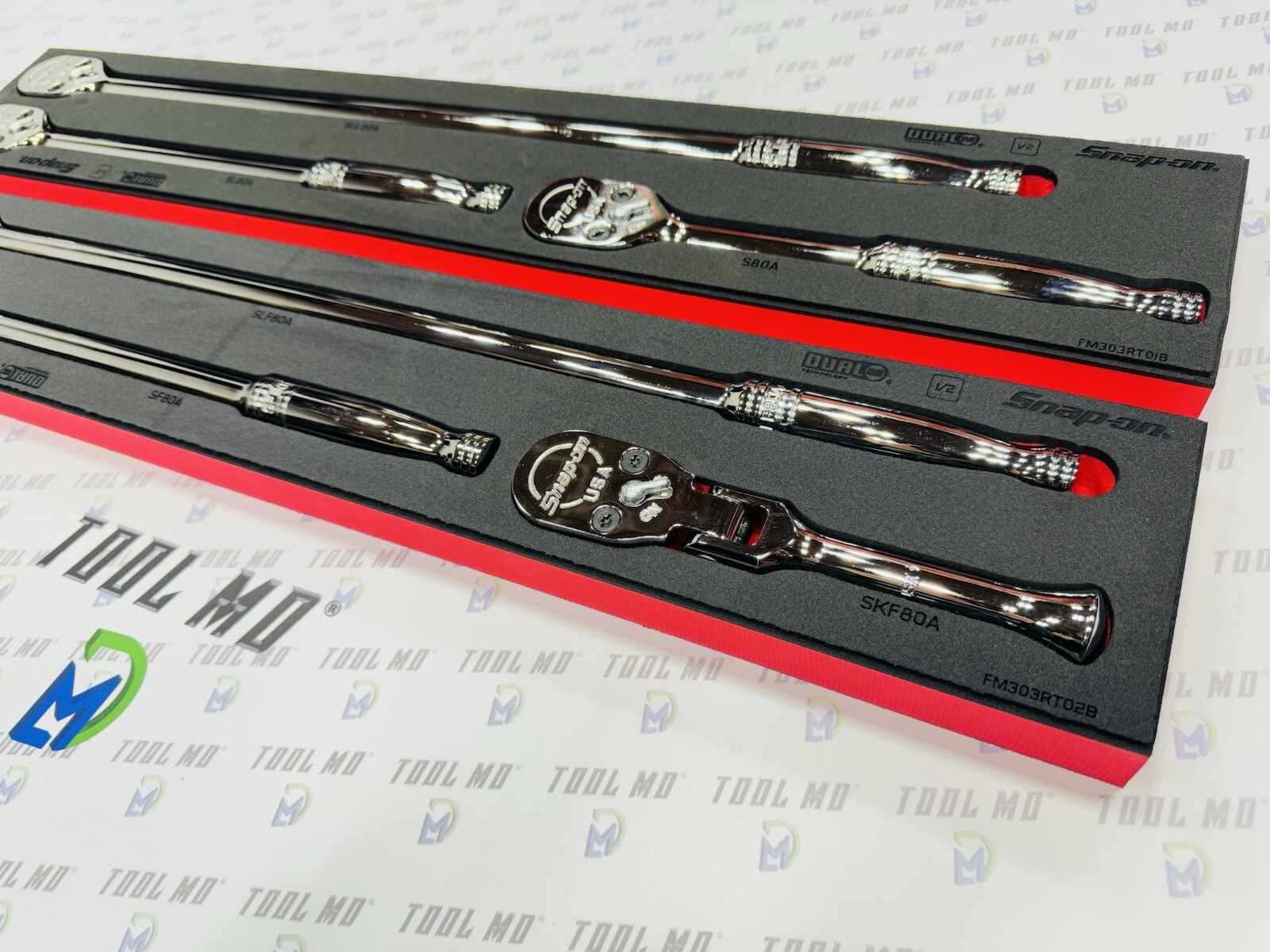 Snap-on Tools USA NEW 6-Piece 1/2″ Drive Flex & Fixed-Head Ratchet Foam Set