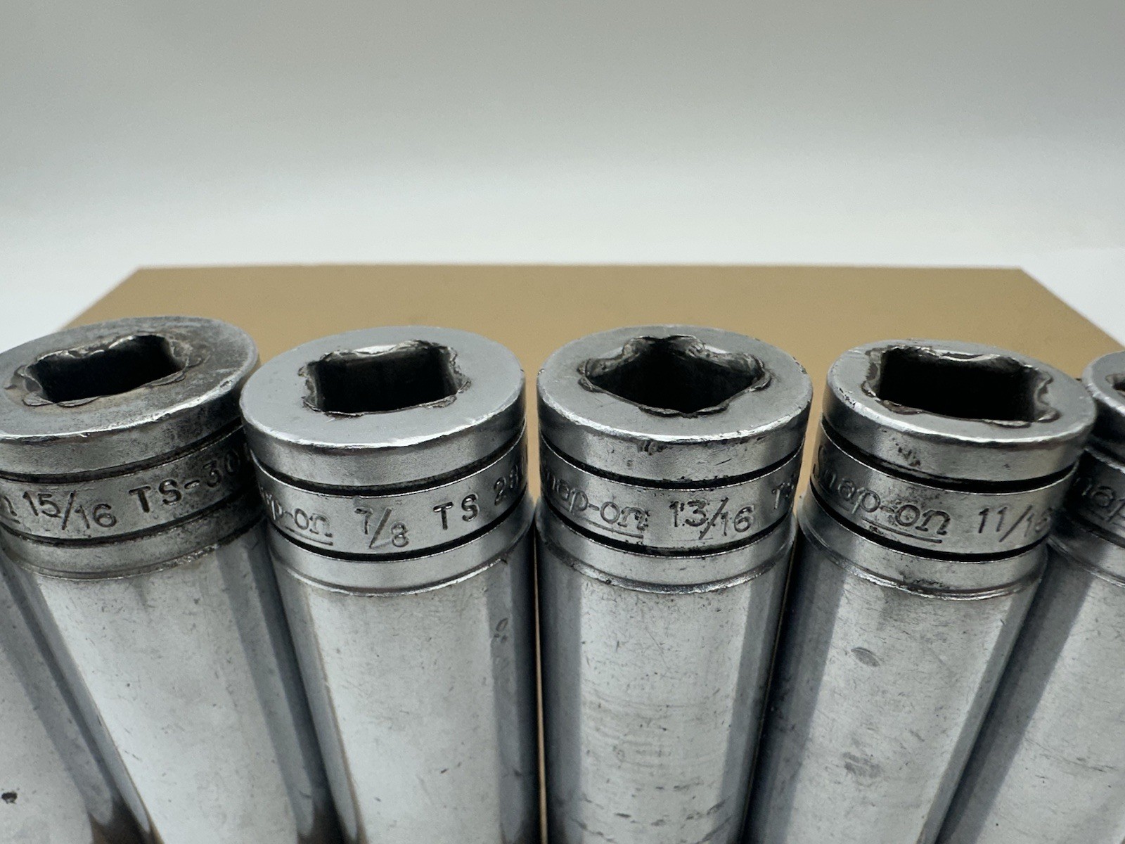 Snap On Set 7pc Standard 6 Point 1/2” Drive Socket Set 1/2” – 1” TS161-TS321 USA