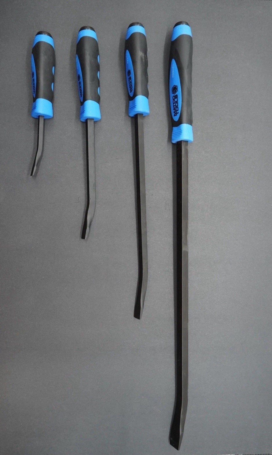 Matco Tools Pry Bar Set 4- Piece Curved Tip Strike Handle (Blue) PBSB4C No Tray