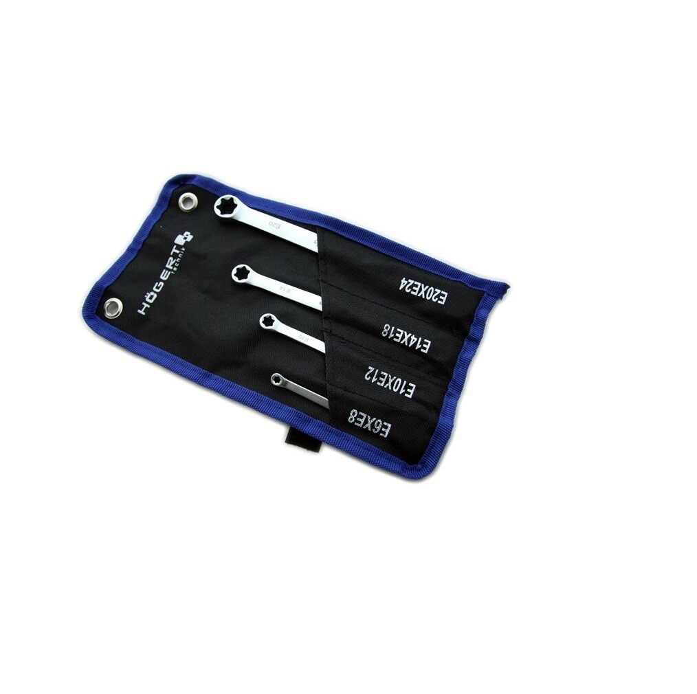 Torx Ring Spanner 4 pcs Set E6-E24 – HT1W590 of Hogert