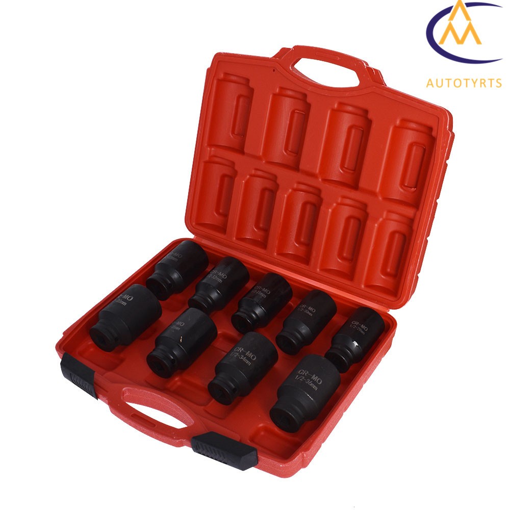 Deep Impact Socket Set 1/2″ Drive Metric Axle Hub Nut Socket 29-38mm 9Pcs
