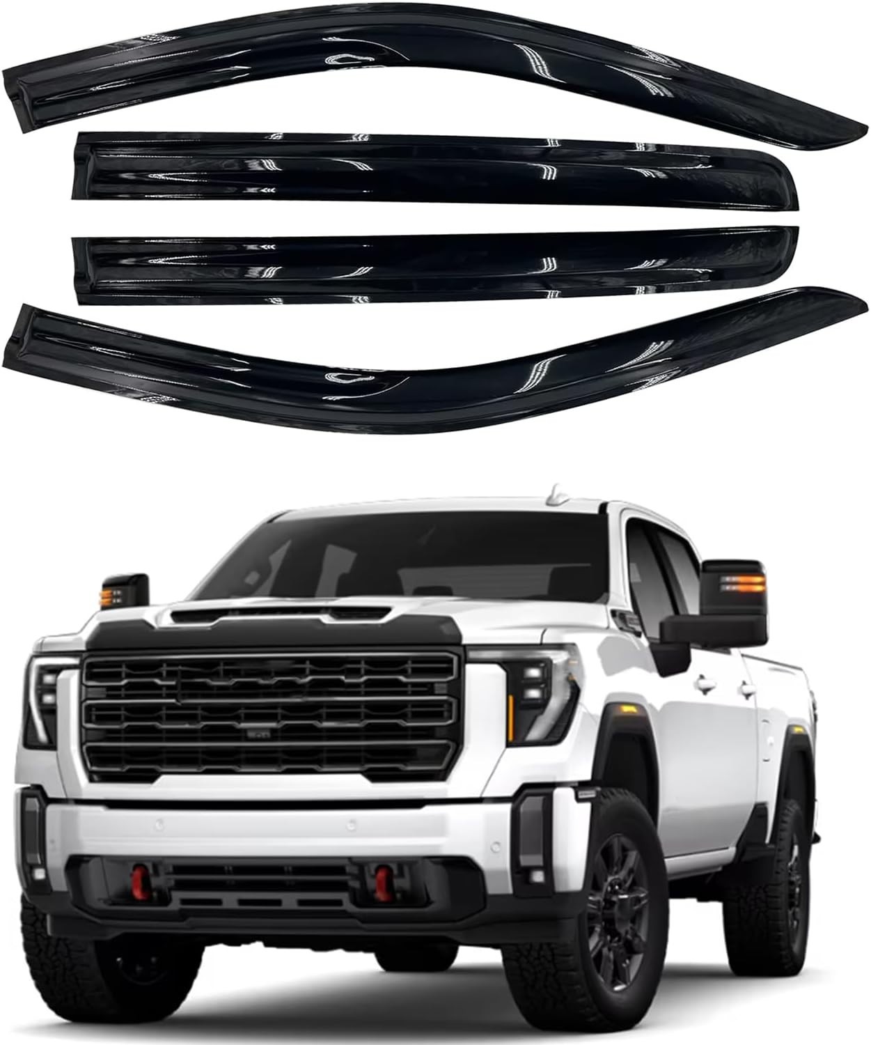 Tape-On Side Window Visor 2019-2024 Chevy Silverado 1500/2500HD/3500HD