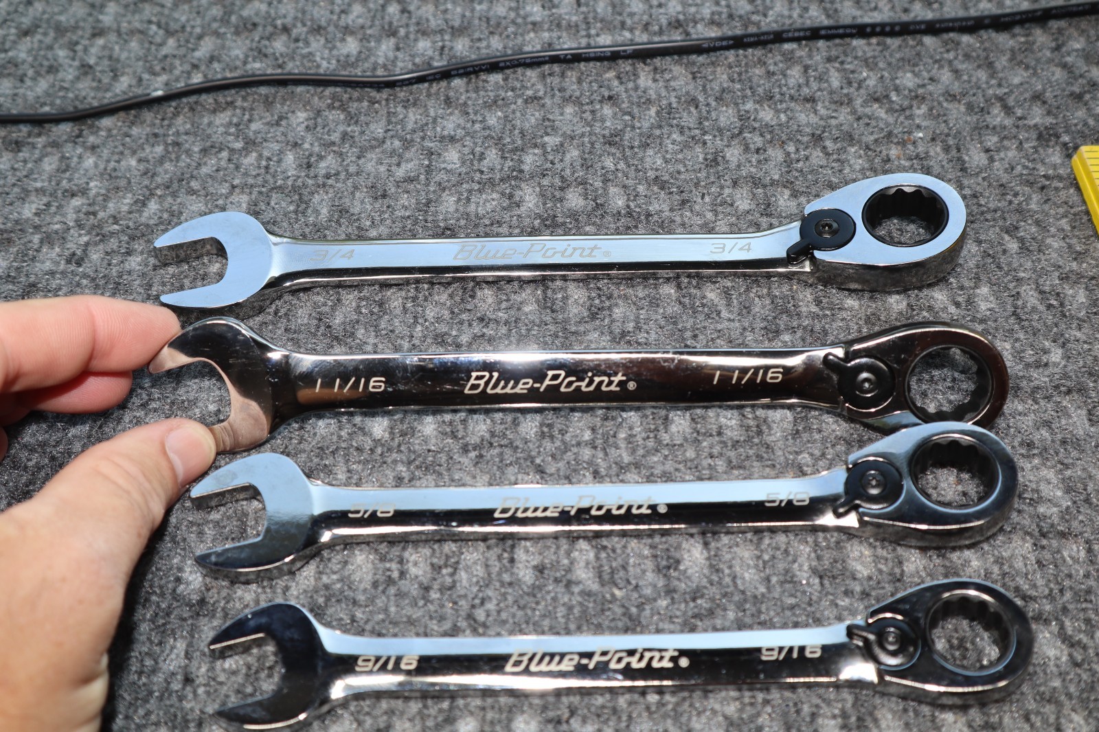Blue Point BOER Wrench Ratcheting 12 Point Box Set 7/16 1/2 9/16 5/8 11/16 3/4″