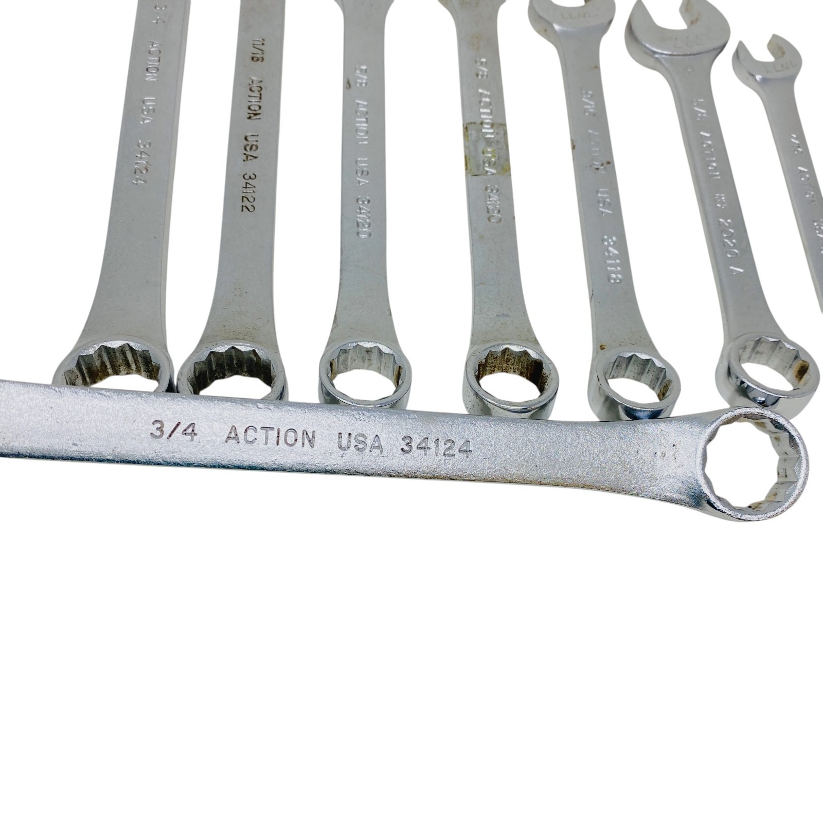 Action USA Combination Wrench Lot Set SAE Mechanics Hand Tools, 9 Pcs