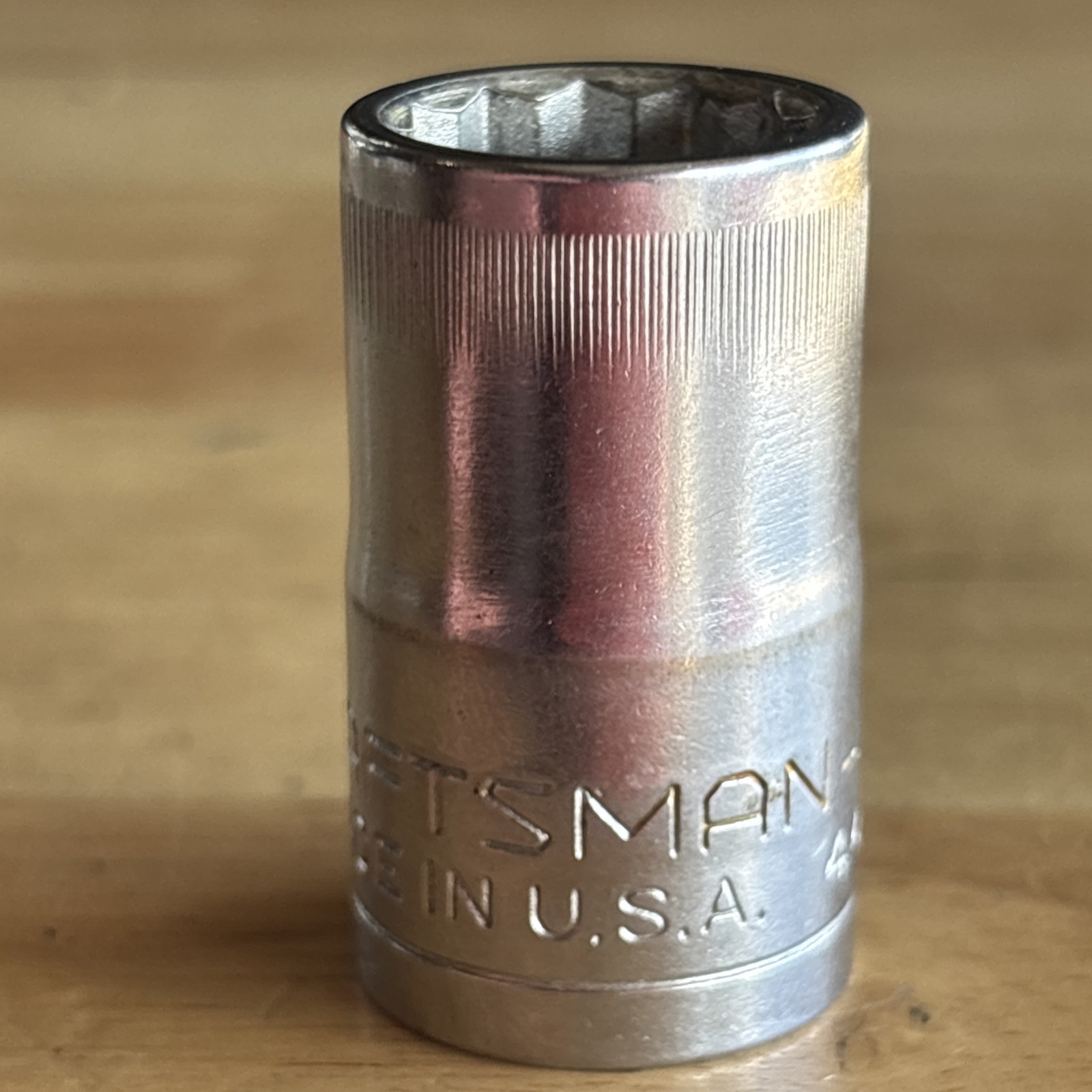 Craftsman 15mm Shallow Socket 1/2″ Drive 12 Point Top Knurl VV Series 44236 USA