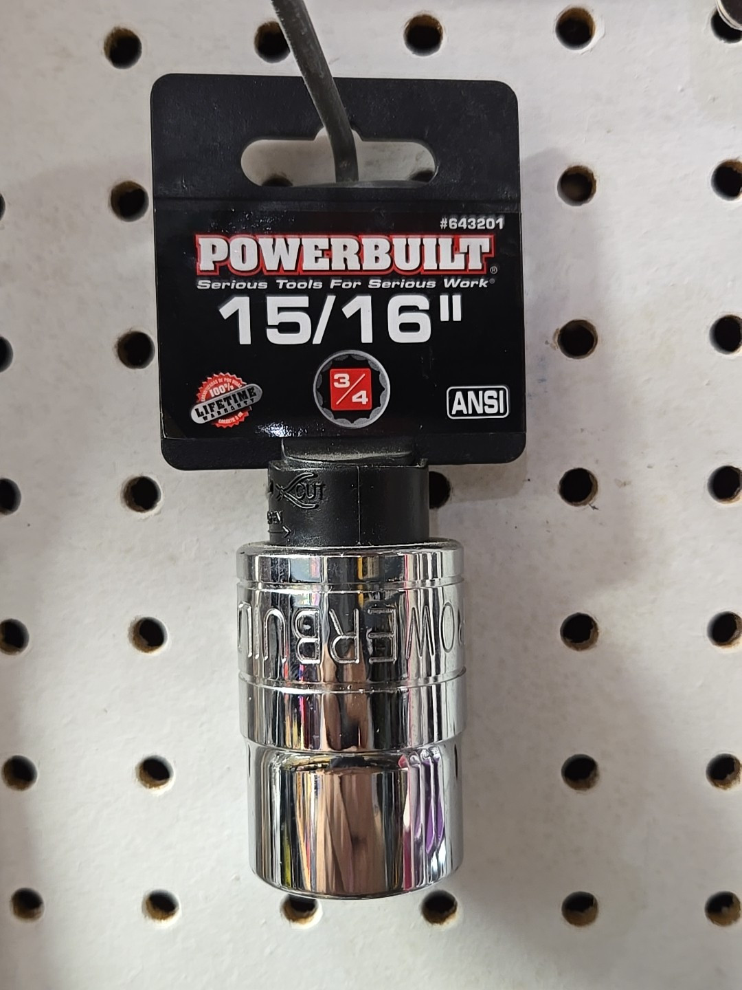 Powerbuilt 3/4 Inch Drive x 15/16″ 12 Point Shallow Socket NEW