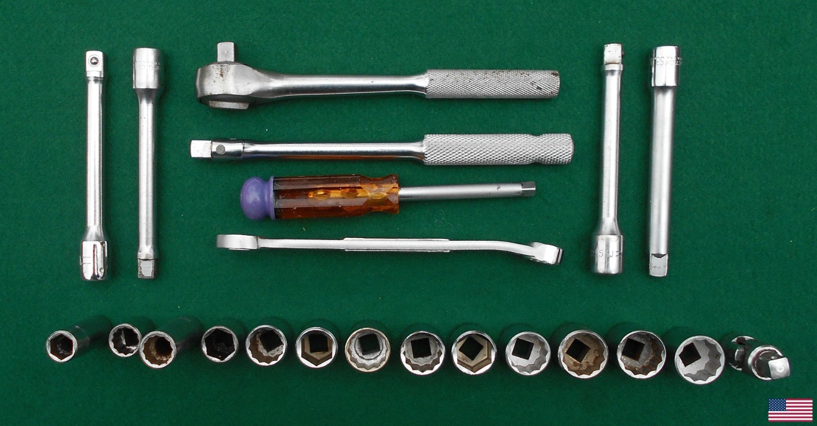 THORSEN / ACTION 22 pc 1/4″ & 3/8″ dr SAE Socket Wrench Set * FREE SHIPPING! *