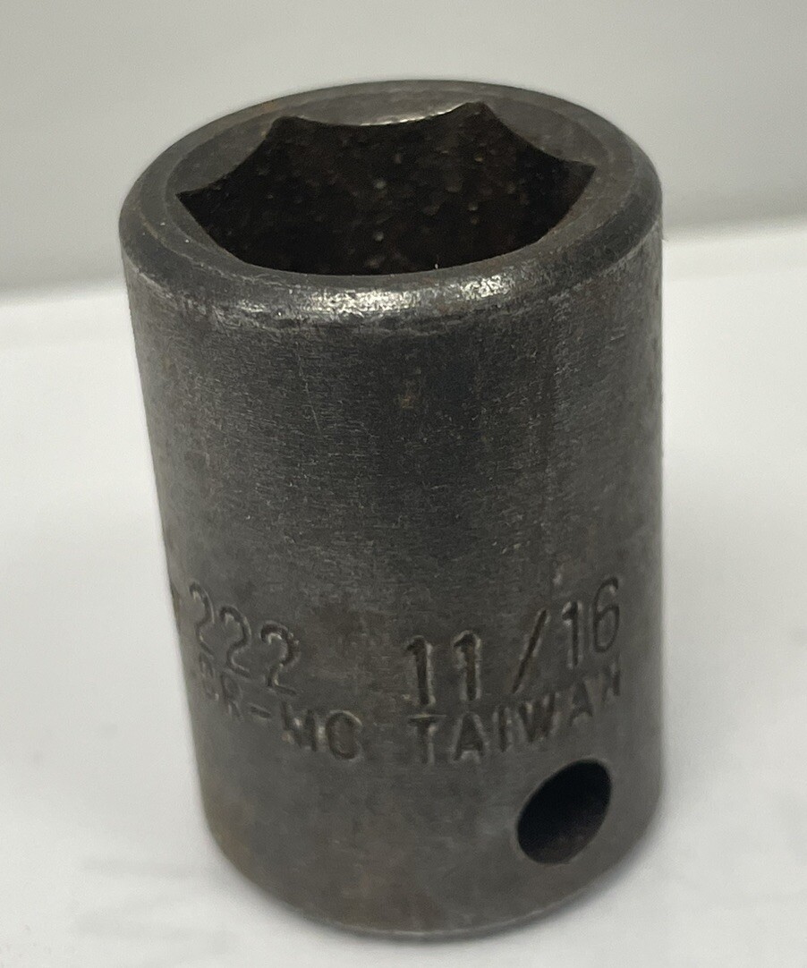 Sunex 222 11/16″ 1/2″ Drive 6 Point Shallow Impact Socket Standard Tools 6pt SAE