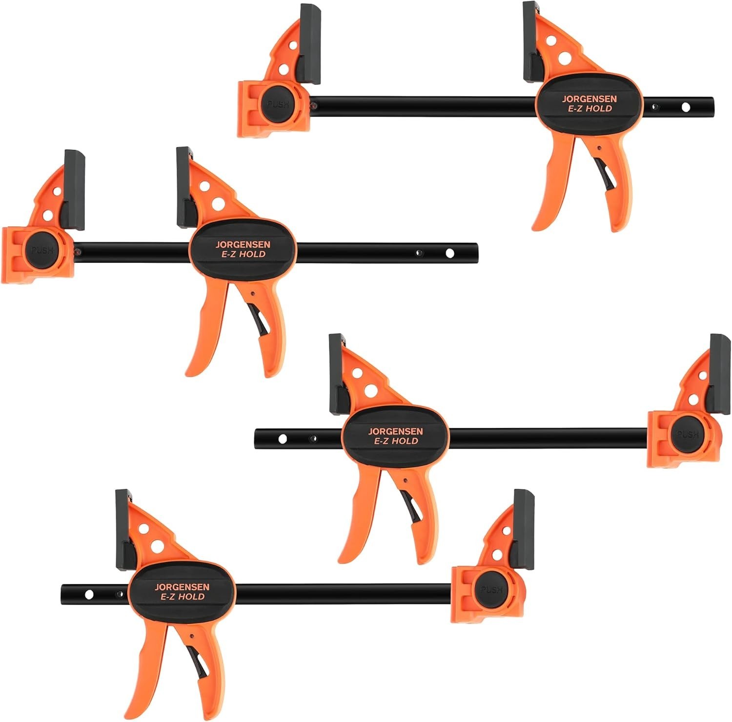 JORGENSEN 150 mm Woodworking Clamps 4-Pack, Splicable to 400 mm Ratchet Bar Cla