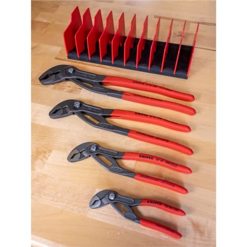 Knipex 9K0080138US Piece Cobra® Pliers Set With Free 10 Piece Tool Holder