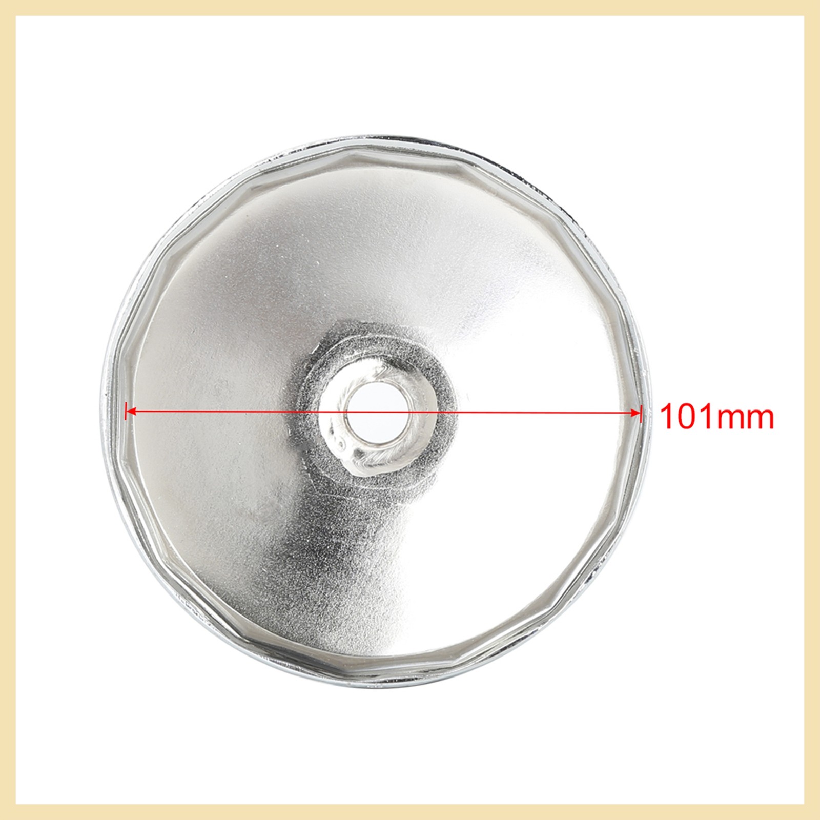 101mm 15 Flutes Silver Tone Metal Car Oil Filter Cap Wrench Socket Remover Tools