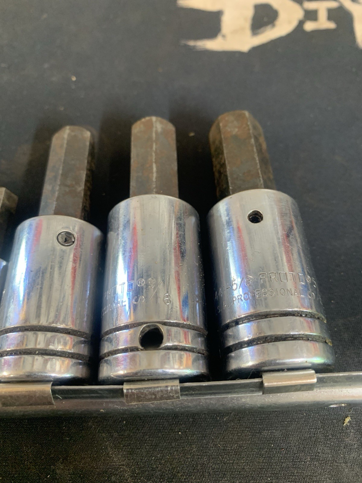 Lot of 9 Proto Hex Head Sockets 1/2″ & 3/8” Drive