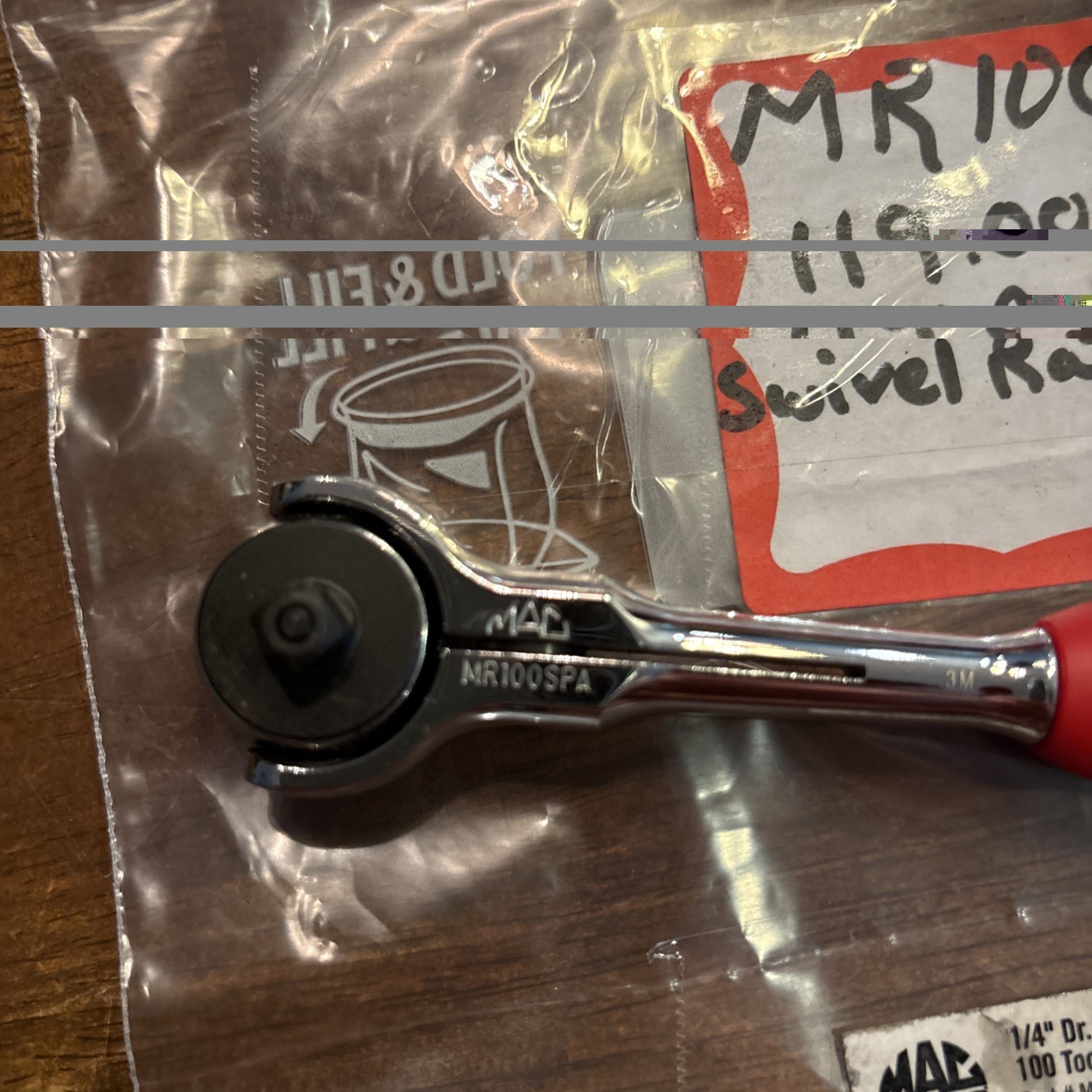 Mac Tools 1/4 Inch Drive Swivel Ratchet