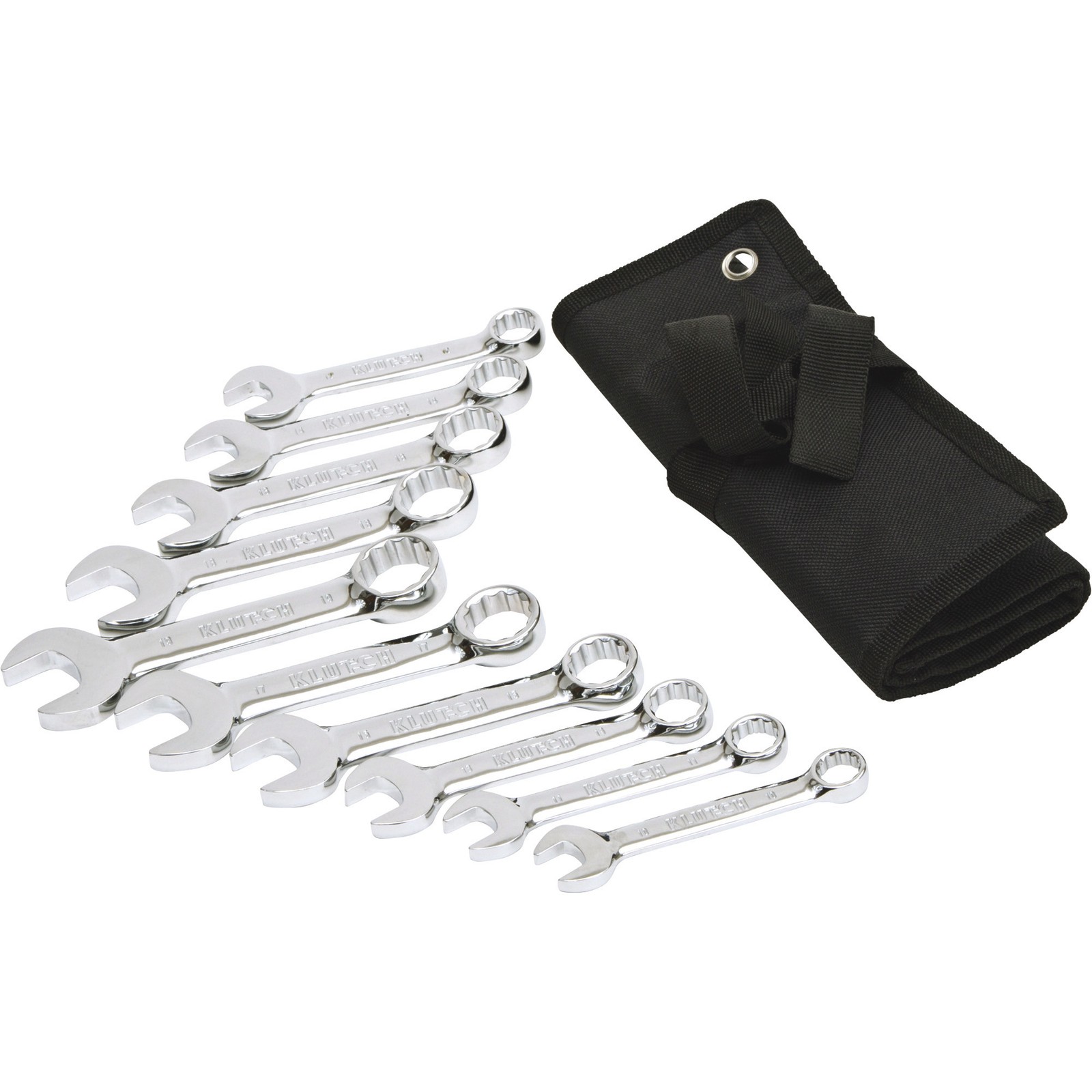 Klutch Stubby Combination Wrench Set, 10-Pc., Metric