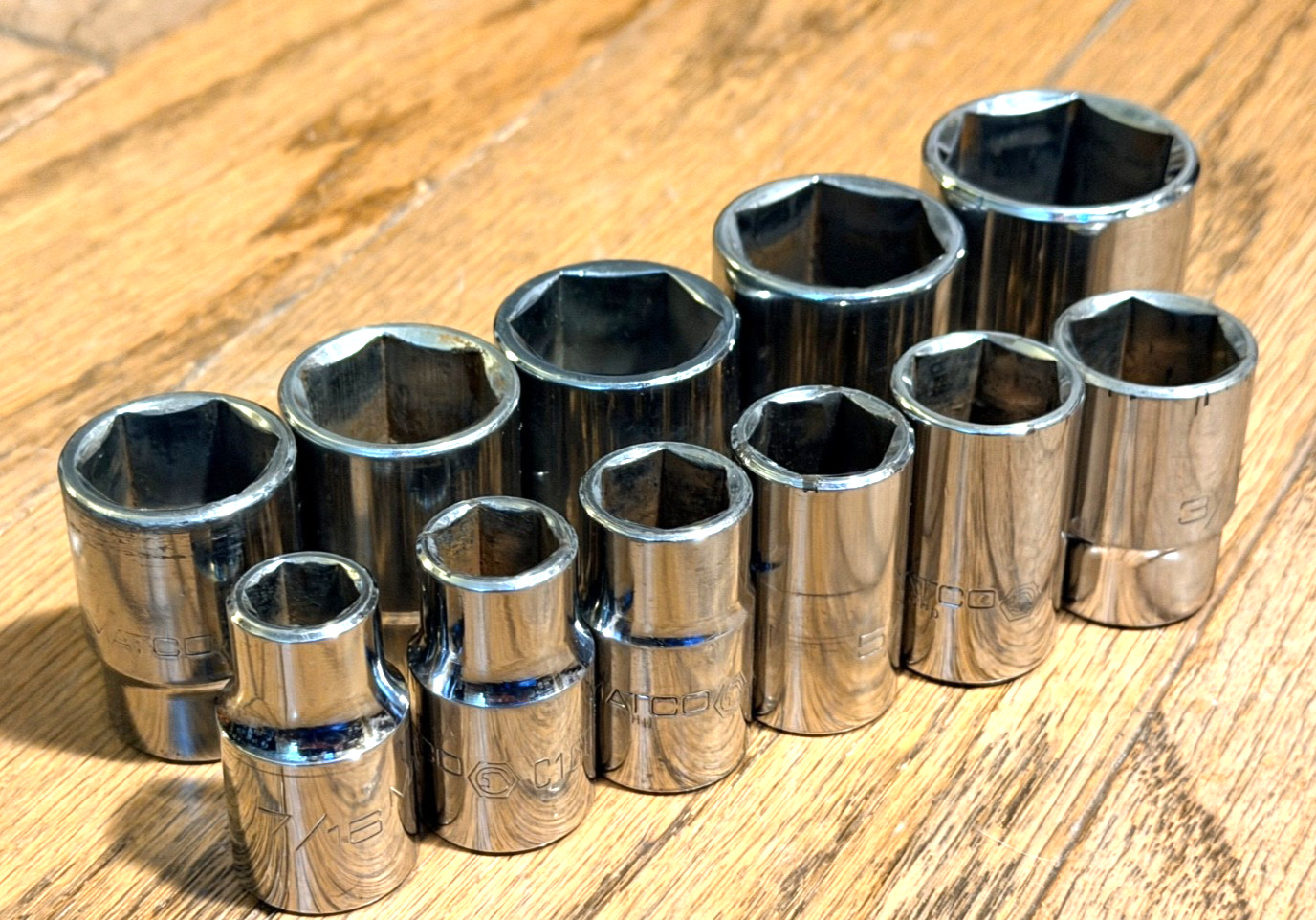 MATCO Tools 7/16” – 1-1/8” SAE Shallow 1/2″ Drive Socket Set Lot 6-Point Chrome