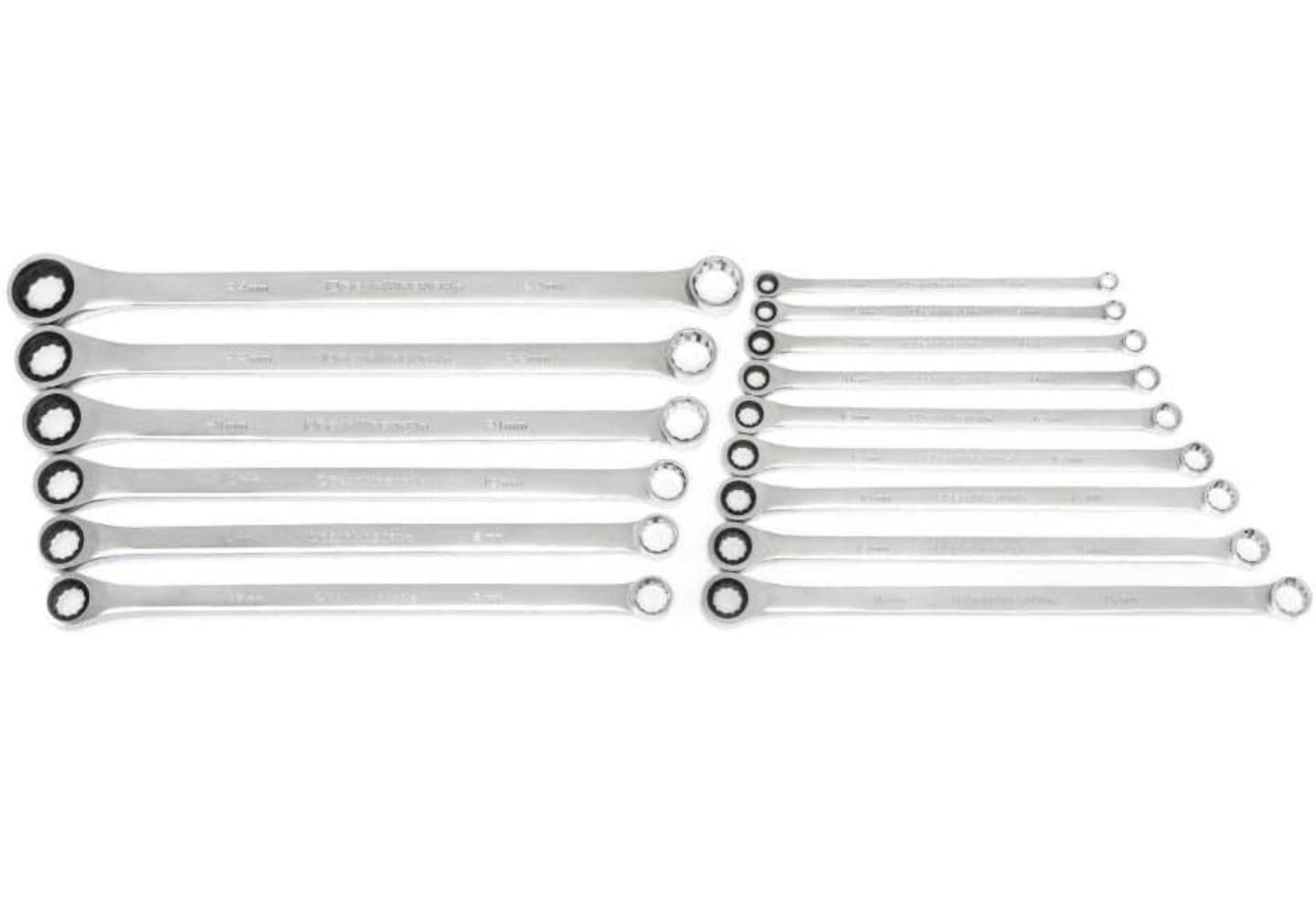 Gearwrench Metric XL Gearbox 12 Point Double Box Ratcheting Wrench 15pc 85985-07