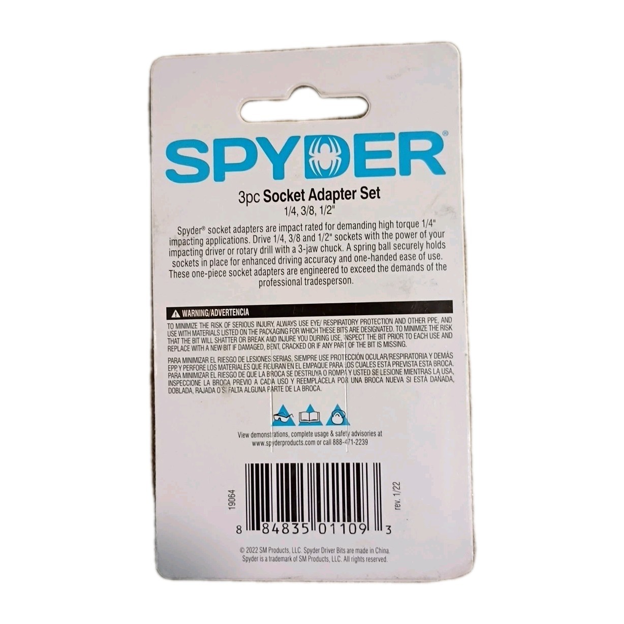 Spyder 19064 Hex 1/4″Drive Socket Adapter Set 3 Piece