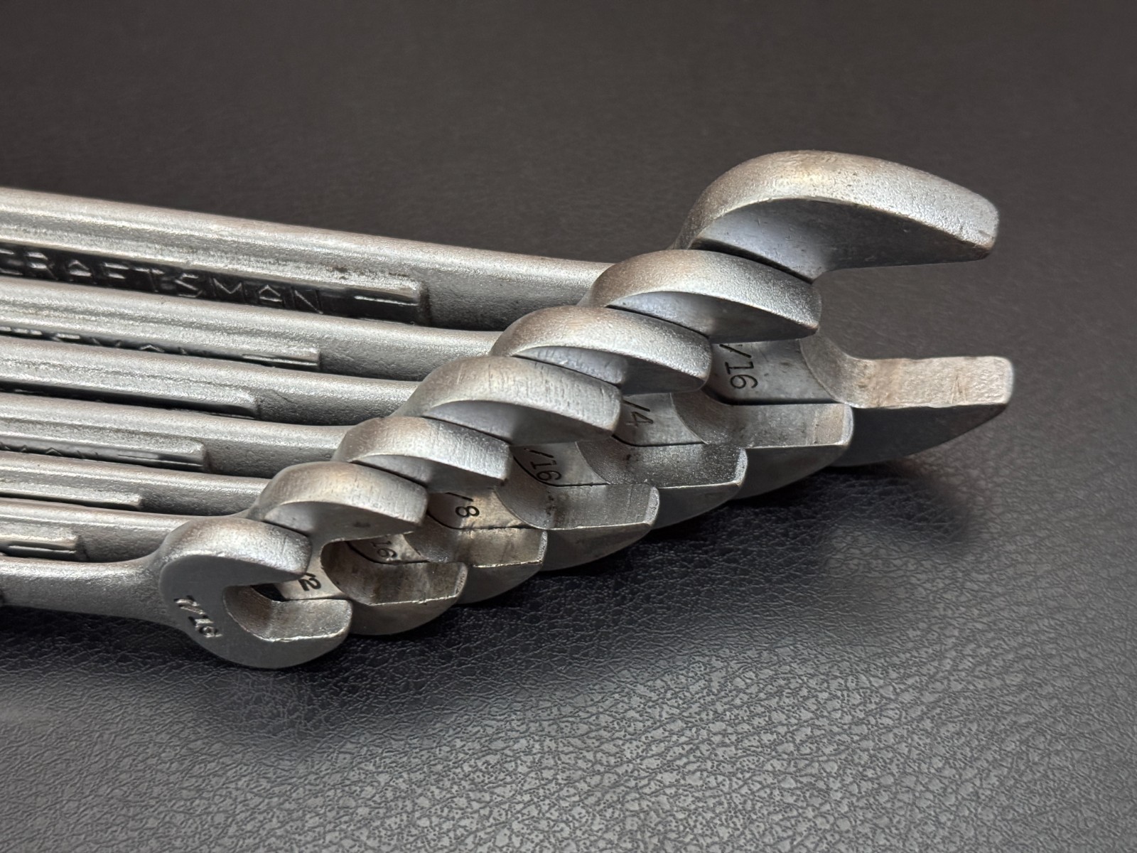 Vintage Craftsman =V= SAE Combination Wrench Set 7/16 to 15/16 7pc Forged in USA