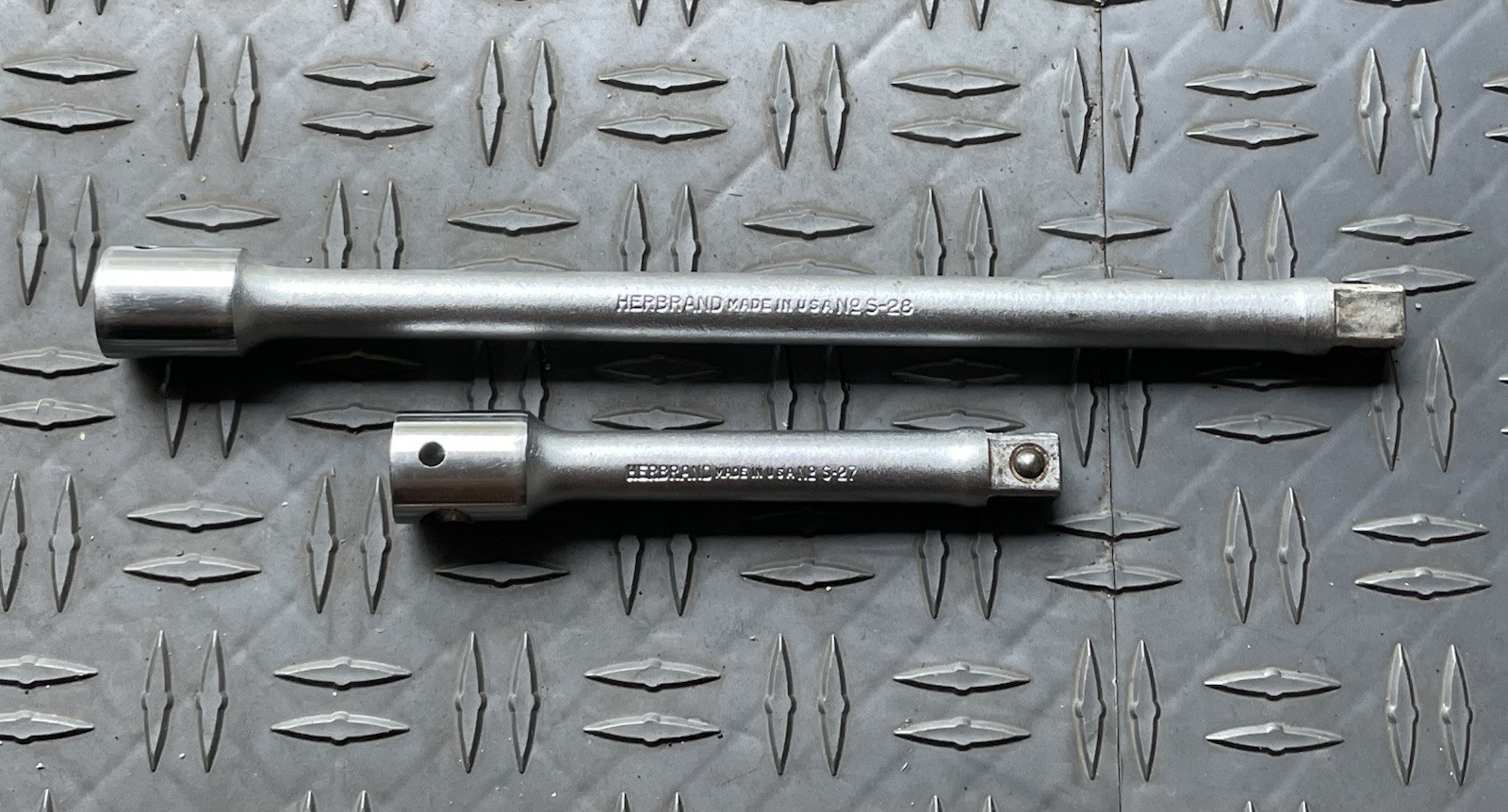 Set of Vintage 10″ & 5” Herbrand 1/2″ Drive Ratchet Extensions # S-27 & S-28