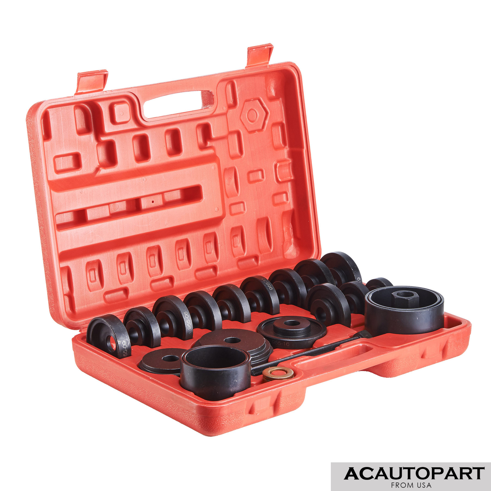 OMT 23pcs Front Wheel Bearing Press Kit Removal Adapter Puller Pulley Tool Case