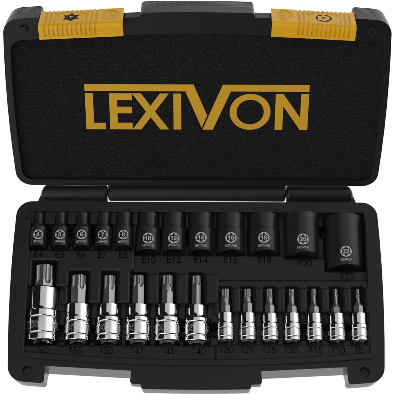 Rust-Resistant Torx Bit & E-Torx Socket Set | ANSI Certified