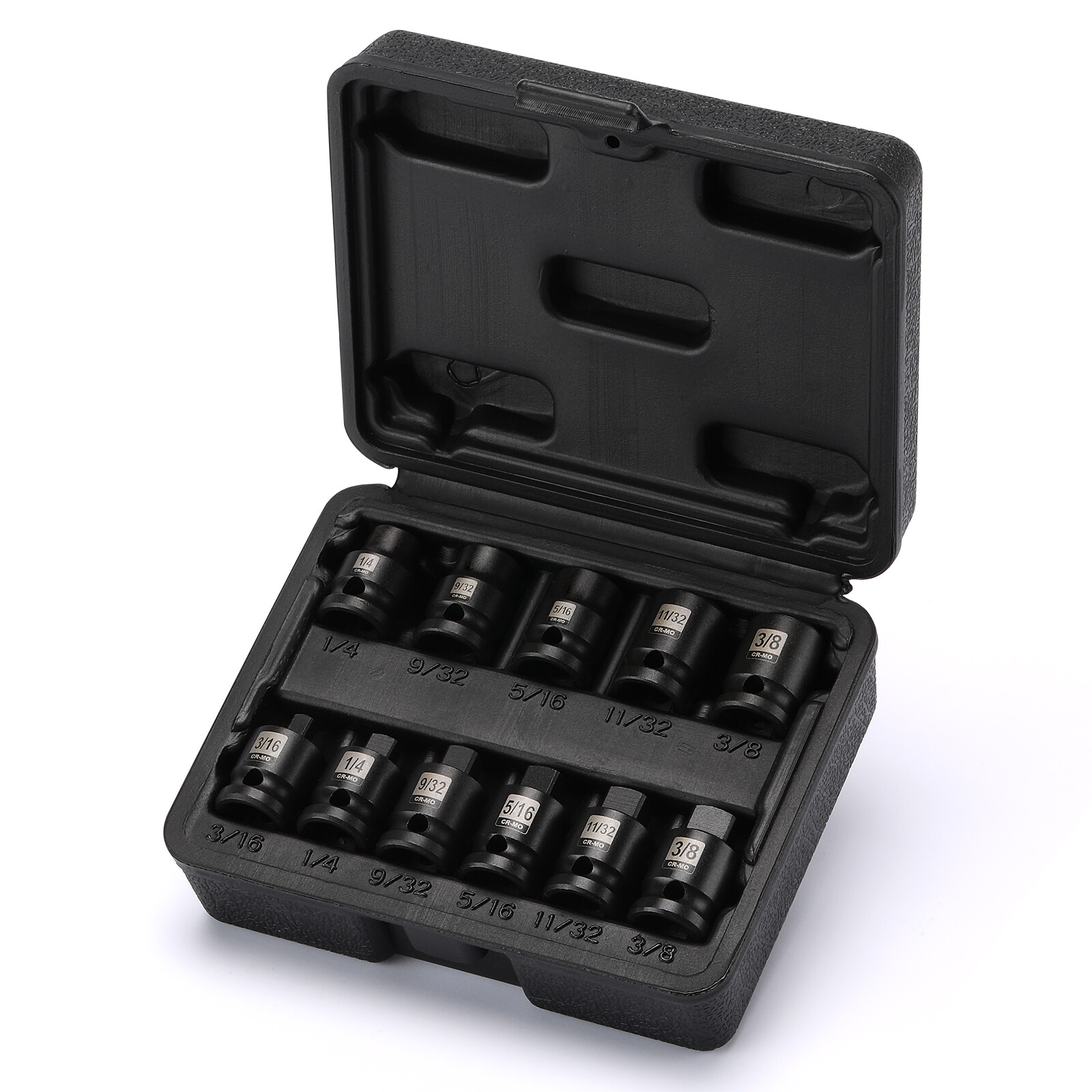 11PCS 3/8″ Drive Pipe Plug Socekt Set SAE CR-MO Tapered Male Square Drive